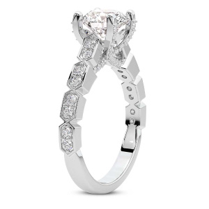 Calista Side Stone Diamond Ring top view