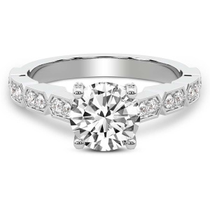 Calista Side Stone Diamond Ring front view
