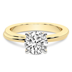 Juniper Crossover Solitaire Diamond Ring front view