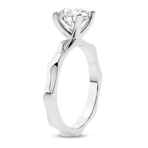 Magnolia Texture Solitaire Diamond Ring top view