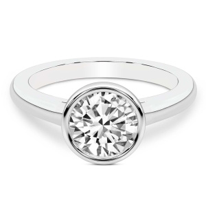 Calliope Bezel Floating Solitaire Diamond Ring front view