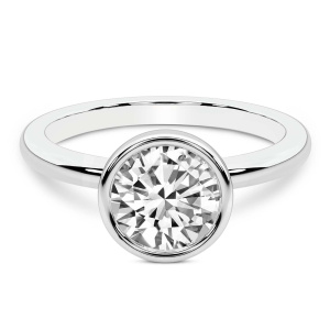 Eugenia Classic Bezel Solitaire Diamond Ring front view