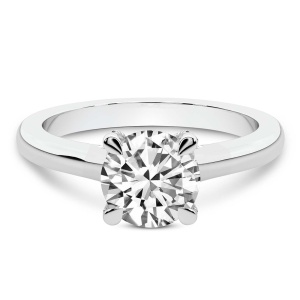 Agnes Criss Cross Prong Solitaire Diamond Ring front view