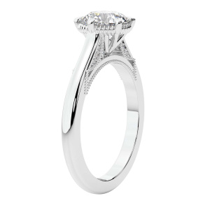 Esther Tacori Style Solitaire Diamond Ring top view