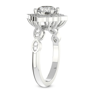 Melody Vintage Halo Diamond Ring top view