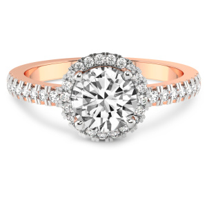 Elle Classic Halo Diamond Ring front view