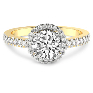Elle Classic Halo Diamond Ring front view