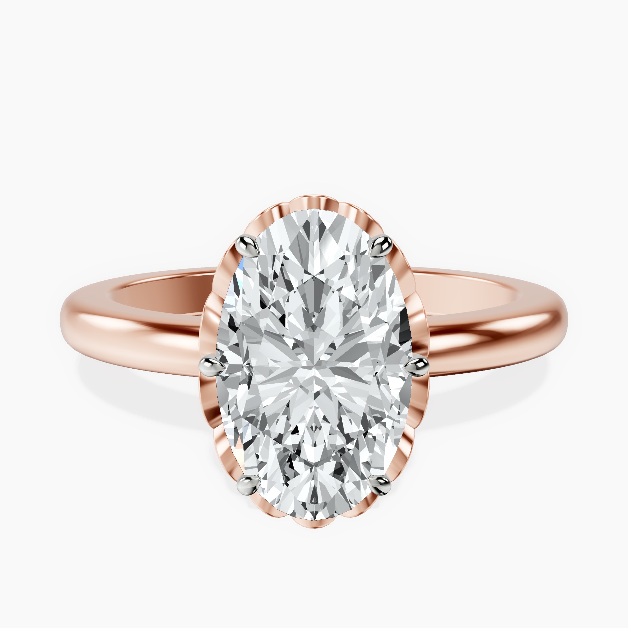 2.40 ct. oval Malissa Solitaire Ring in 10kt rose gold rtr top