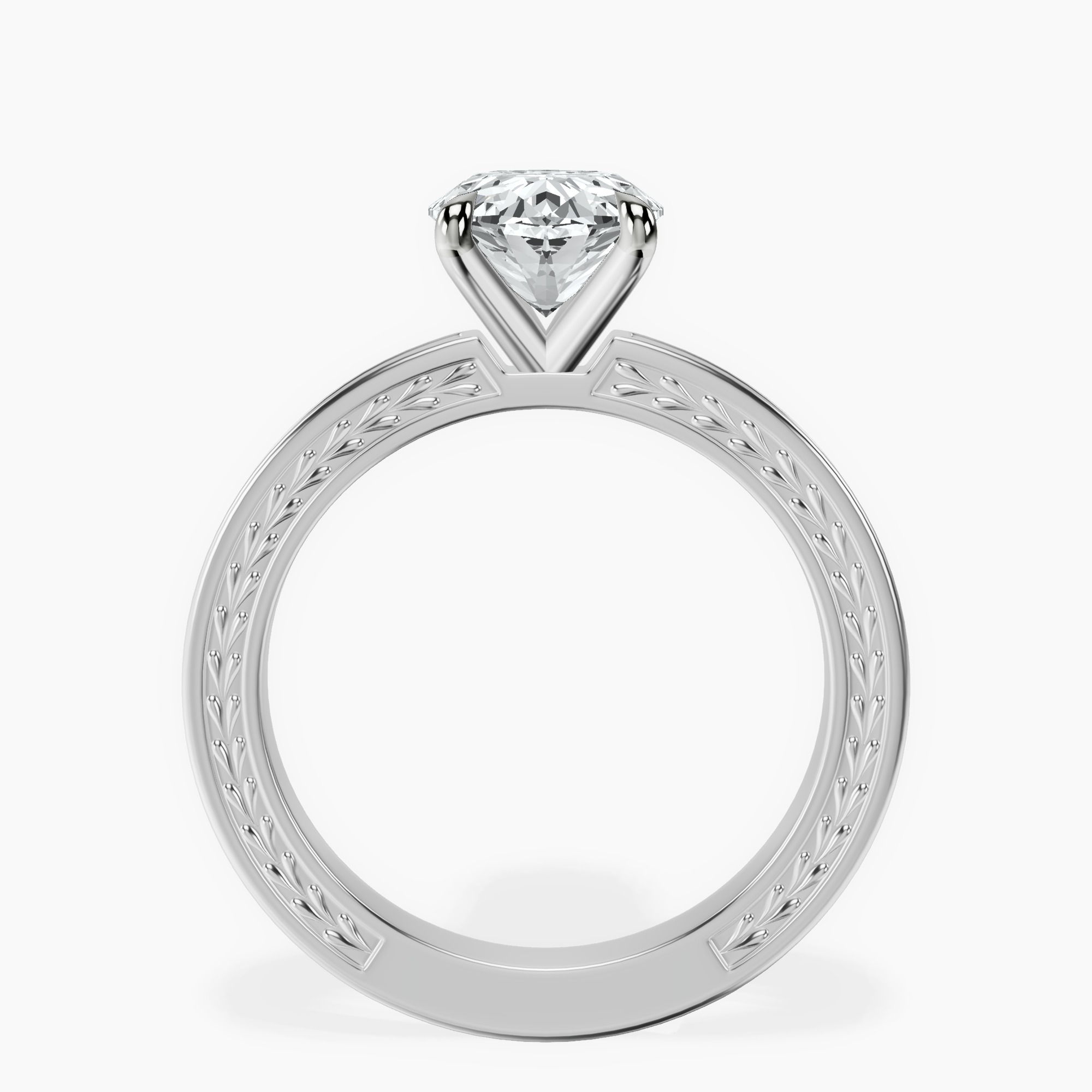 2.40 ct. oval Ivory Solitaire Ring in 18kt white gold side right image one