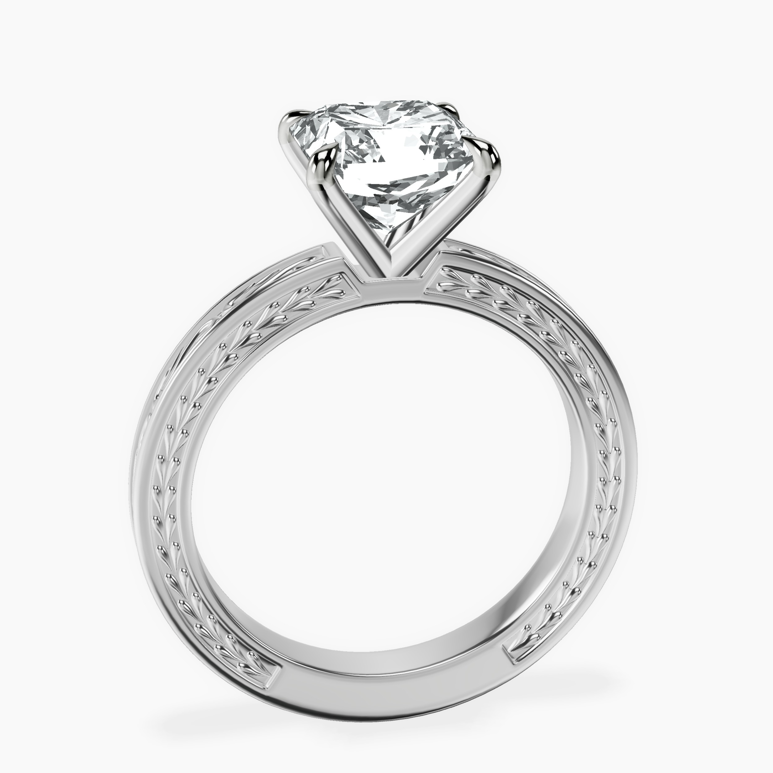 2.94 ct. radiant Ivory Solitaire Ring in 14kt white gold side right image one