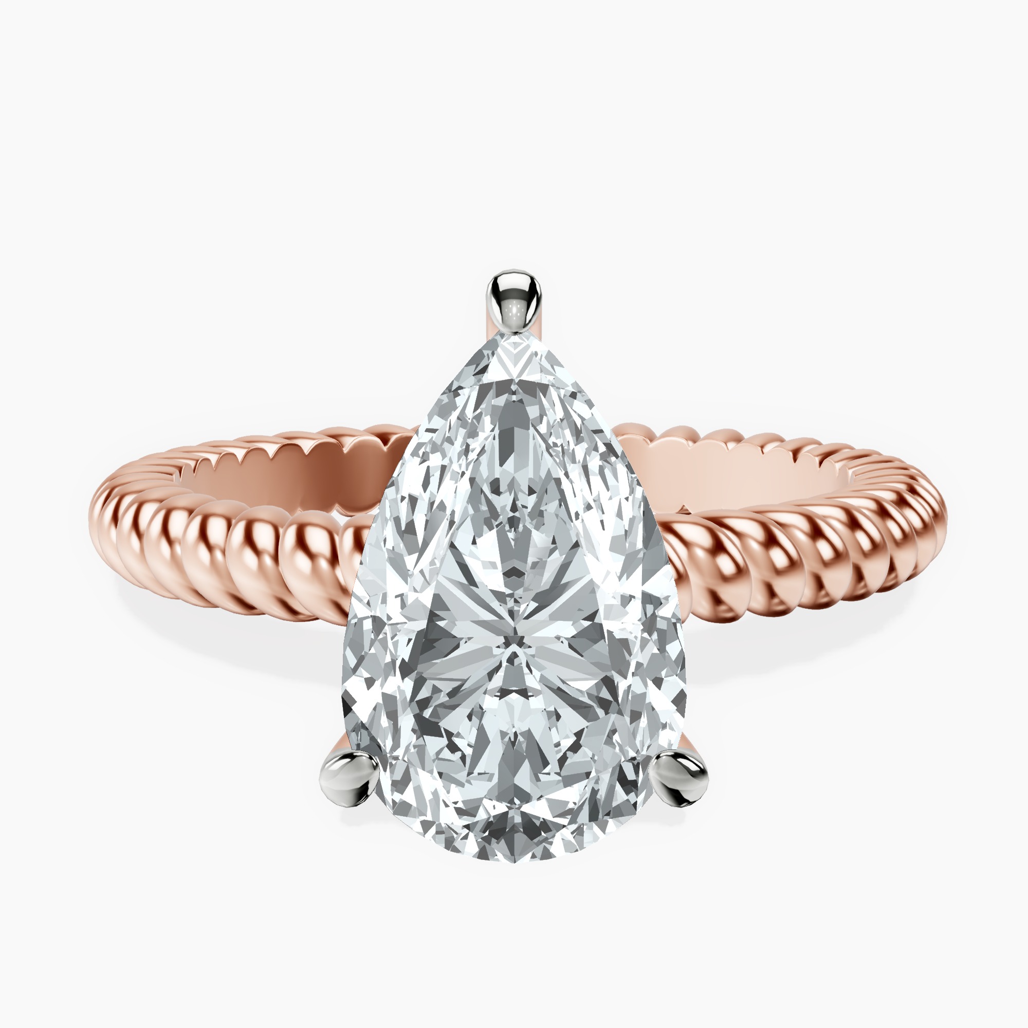 2.96 ct. pear Sansa Solitaire Ring in 18kt rose gold rtr top
