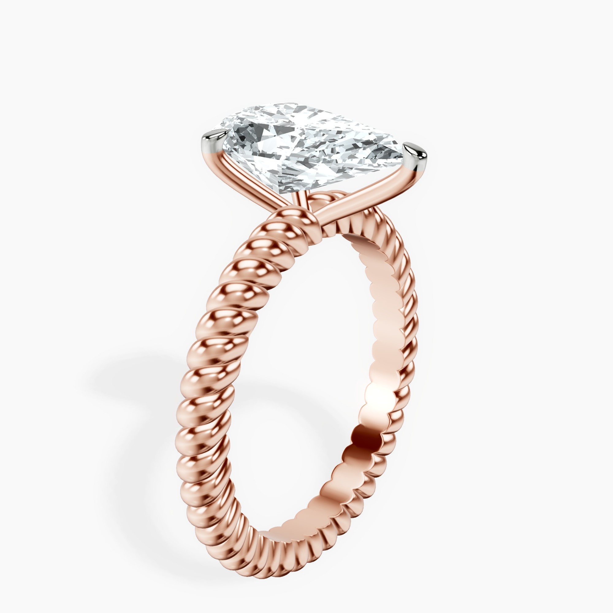 2.96 ct. pear Sansa Solitaire Ring in 18kt rose gold standing product image one