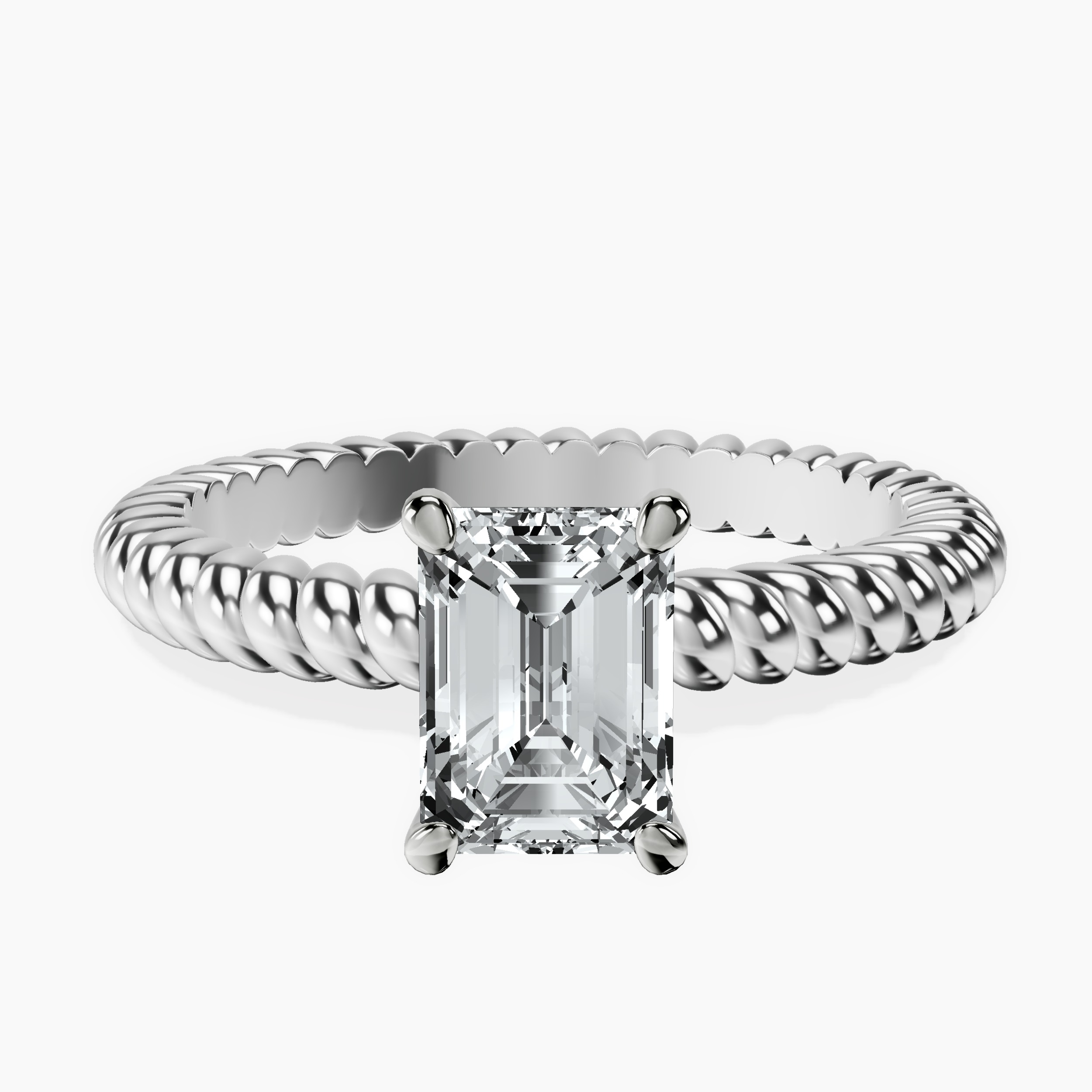 1.48 ct. emerald Sansa Solitaire Ring in 14kt white gold rtr top