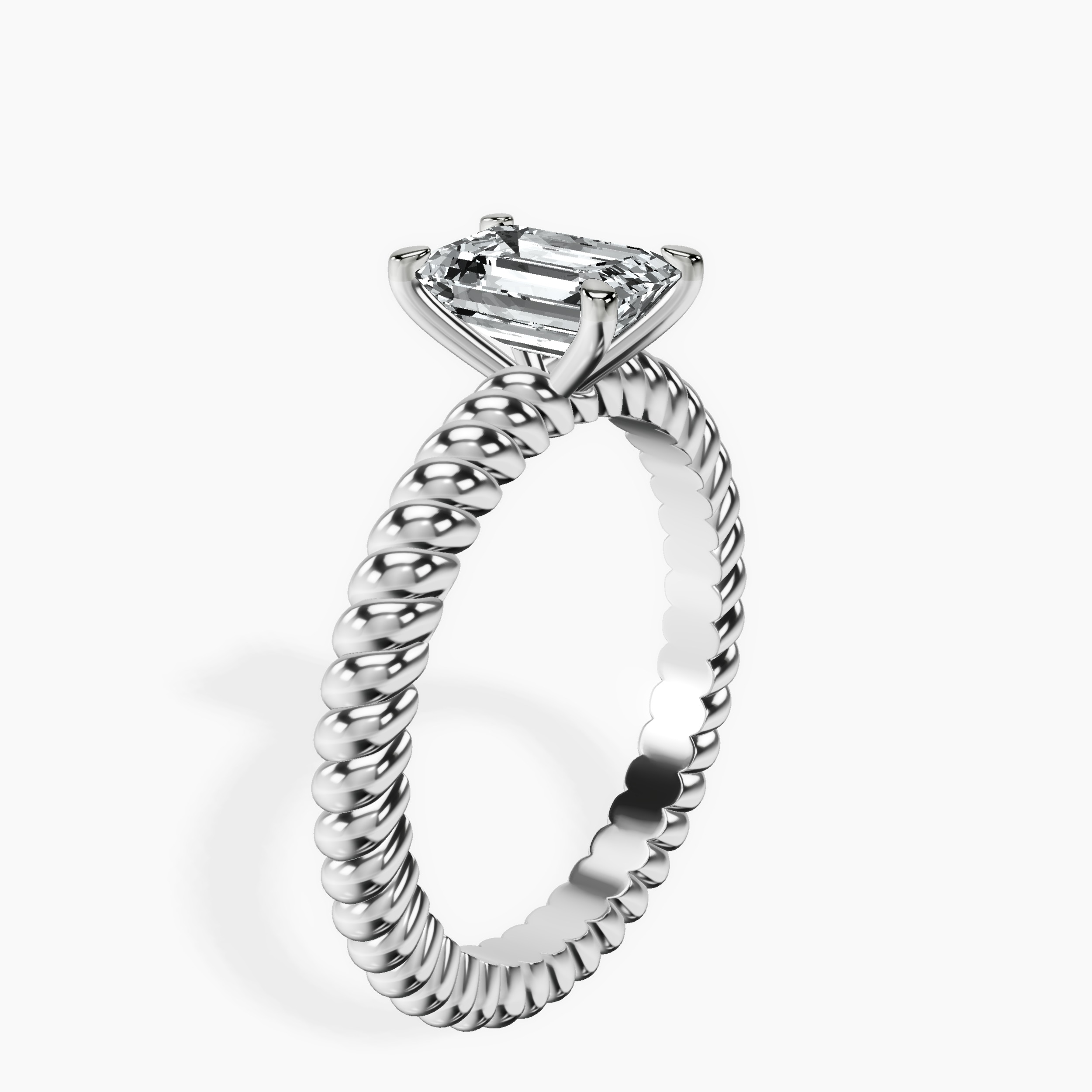 1.48 ct. emerald Sansa Solitaire Ring in 14kt white gold standing product image one