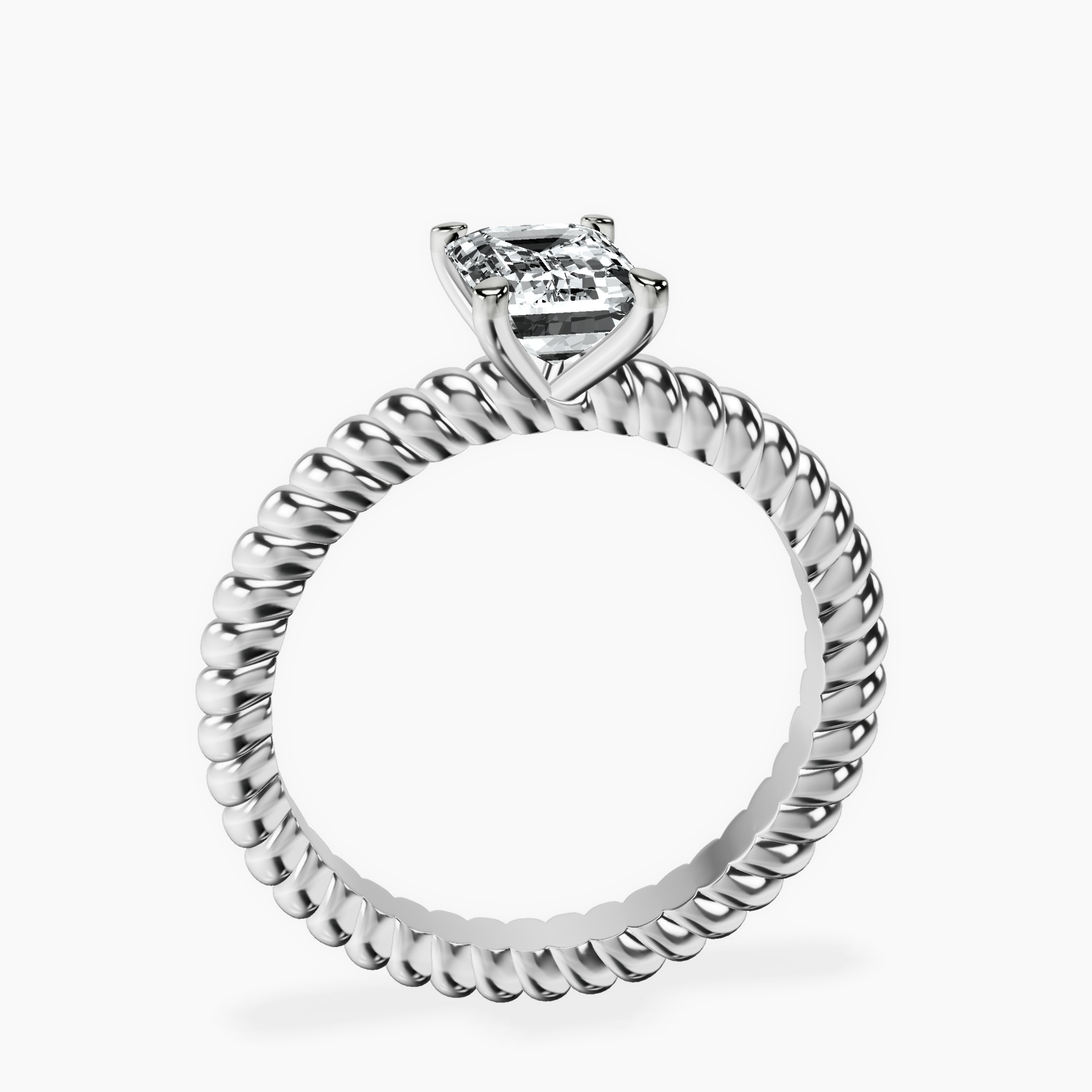 1.48 ct. emerald Sansa Solitaire Ring in 14kt white gold side right image one