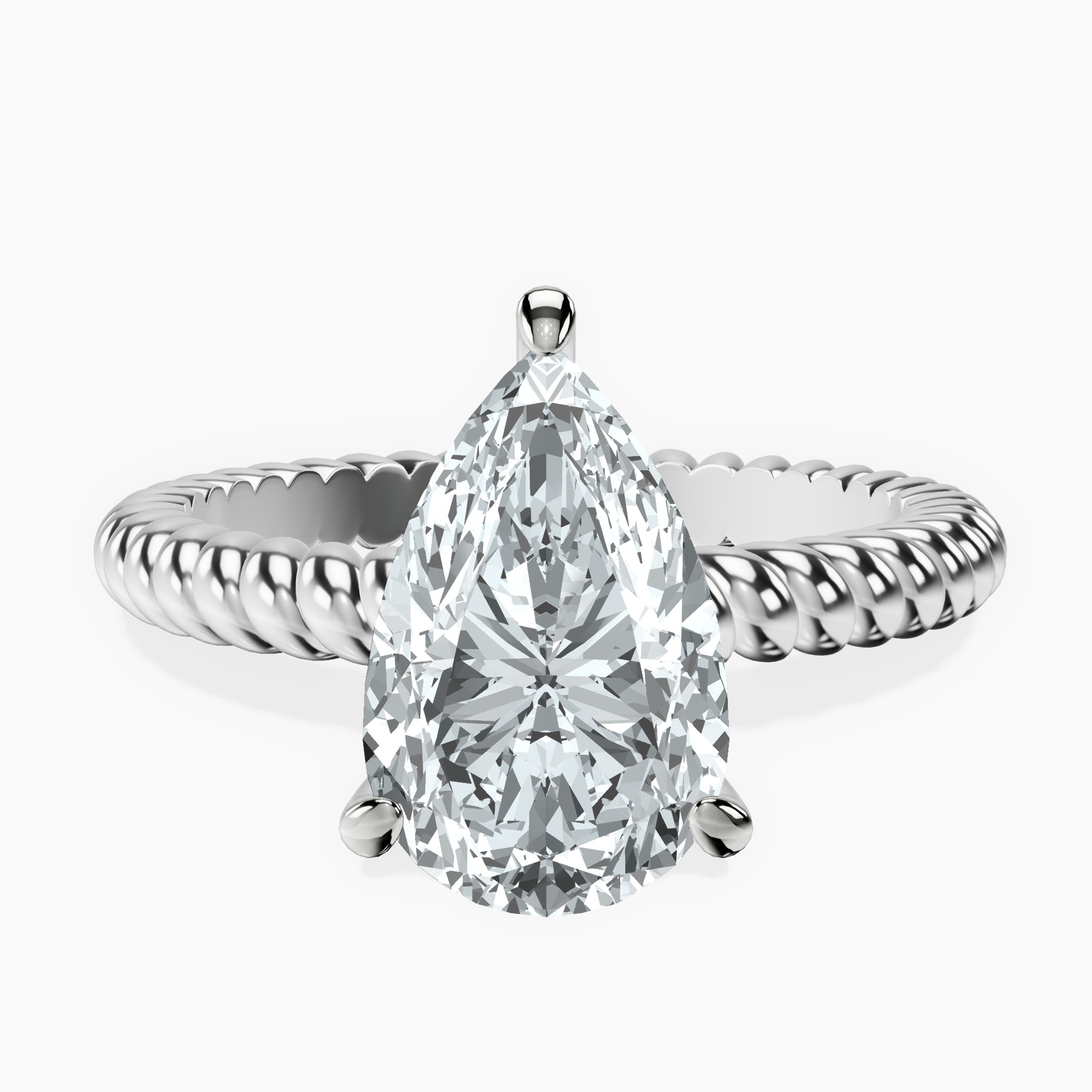 2.59 ct. pear Sansa Solitaire Ring in 10kt white gold rtr top