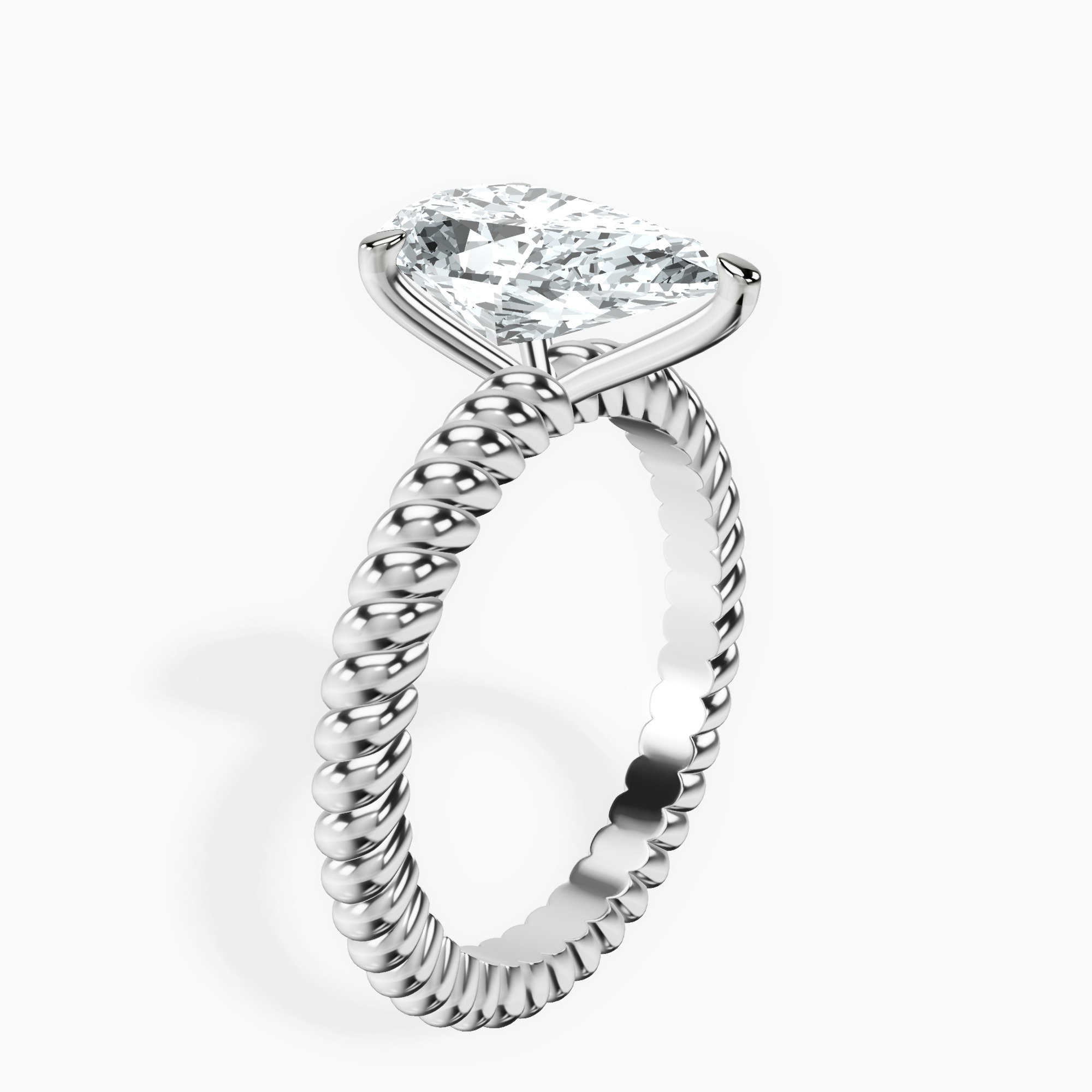 2.59 ct. pear Sansa Solitaire Ring in 10kt white gold standing product image one