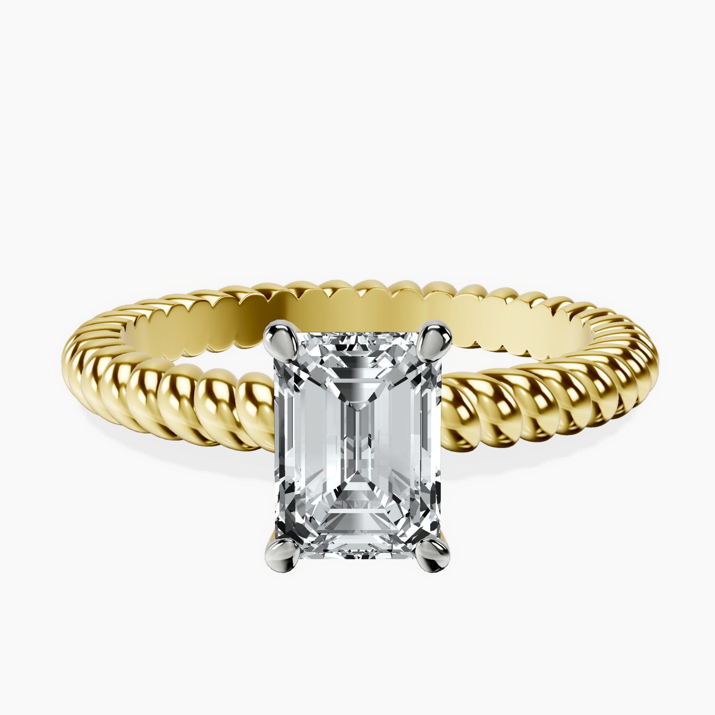 1.48 ct. emerald Sansa Solitaire Ring in 18kt yellow gold rtr top