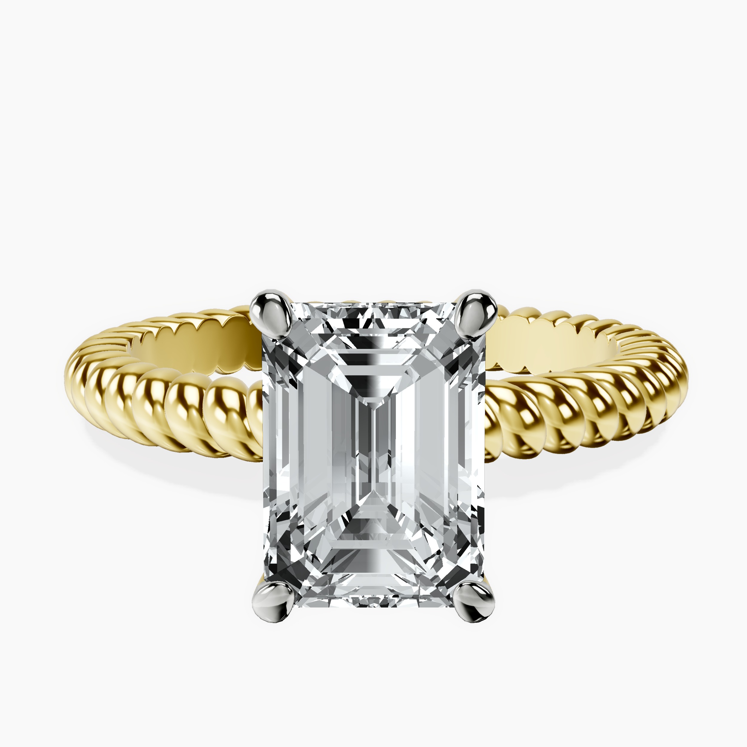 2.16 ct. emerald Sansa Solitaire Ring in 18kt yellow gold rtr top