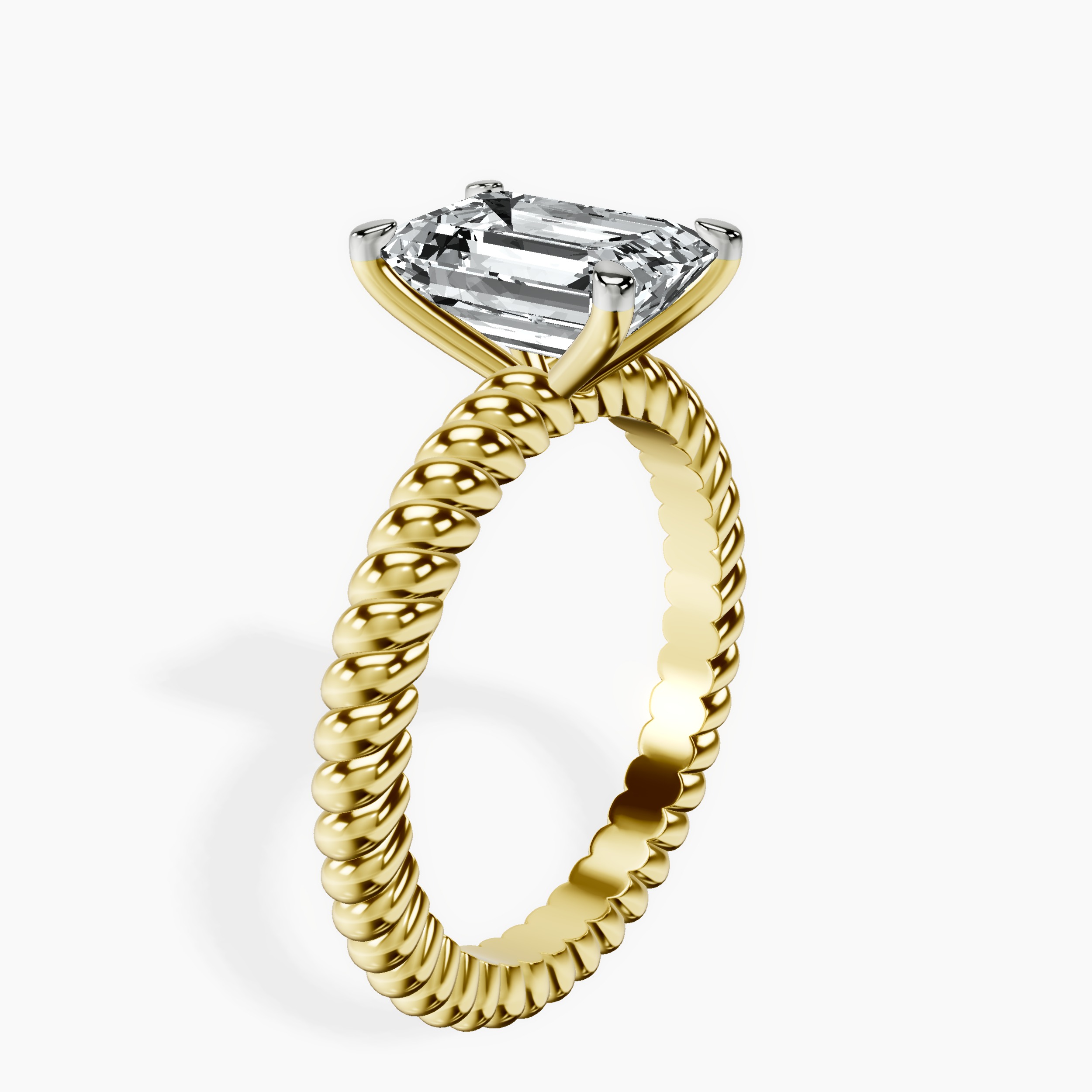 2.16 ct. emerald Sansa Solitaire Ring in 18kt yellow gold standing product image one