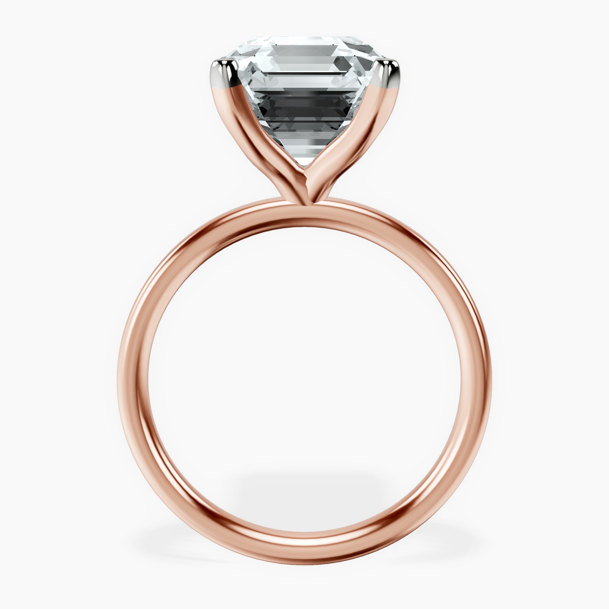 14kt Rose Gold Four Prong Solitaire 2mm Lab Diamond Ring side right image one