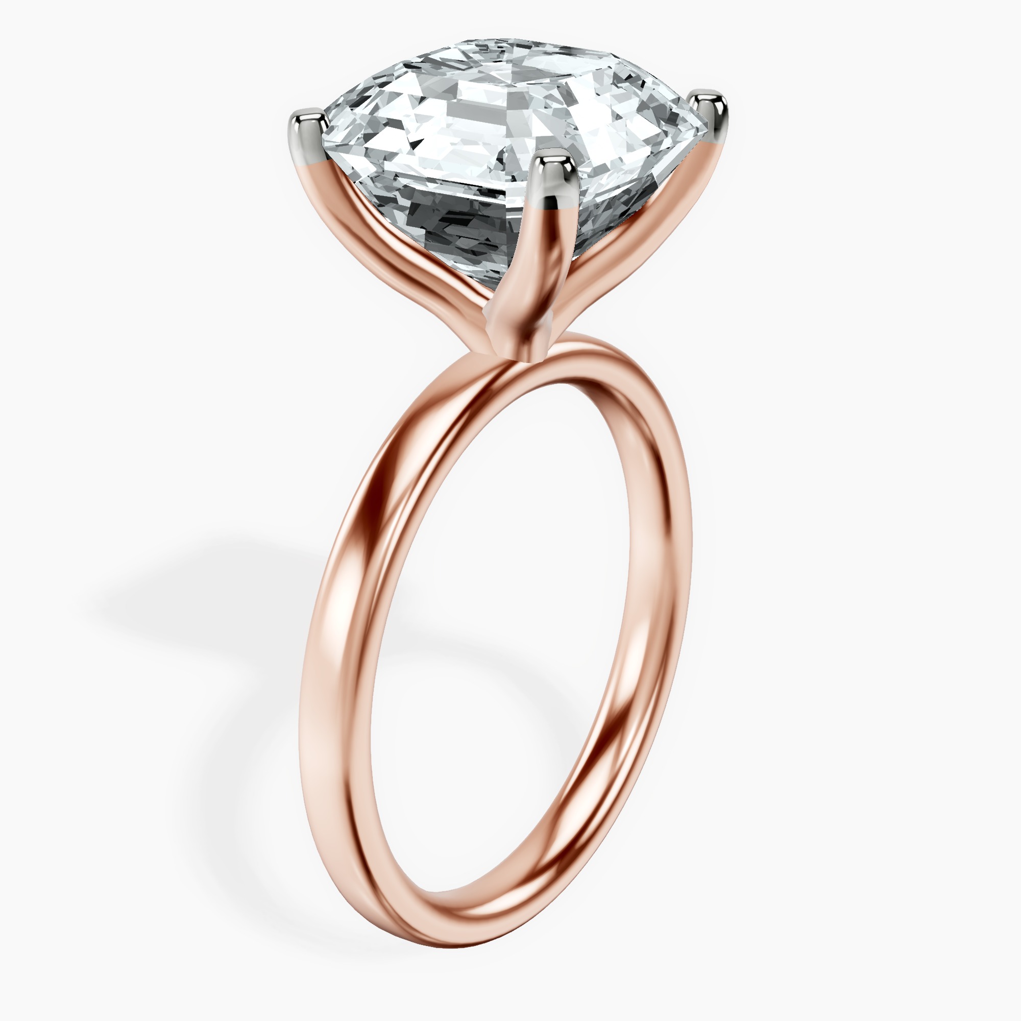 14kt Rose Gold Four Prong Solitaire 2mm Lab Diamond Ring standing product image one