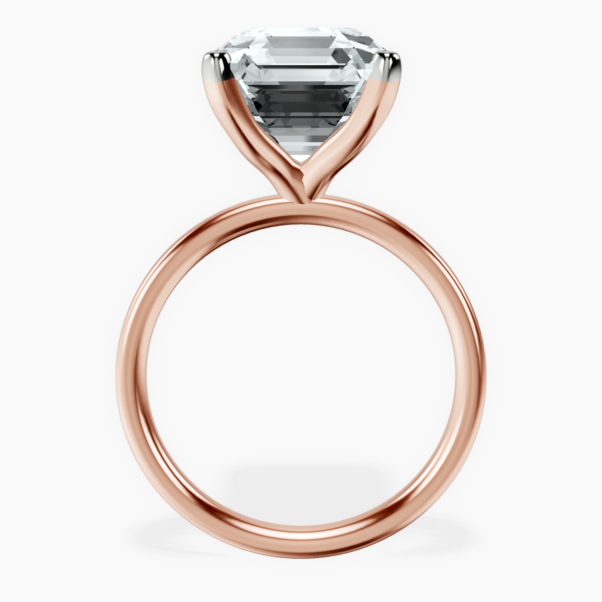 14kt Rose Gold Four Prong Solitaire 2mm Lab Diamond Ring side right image one