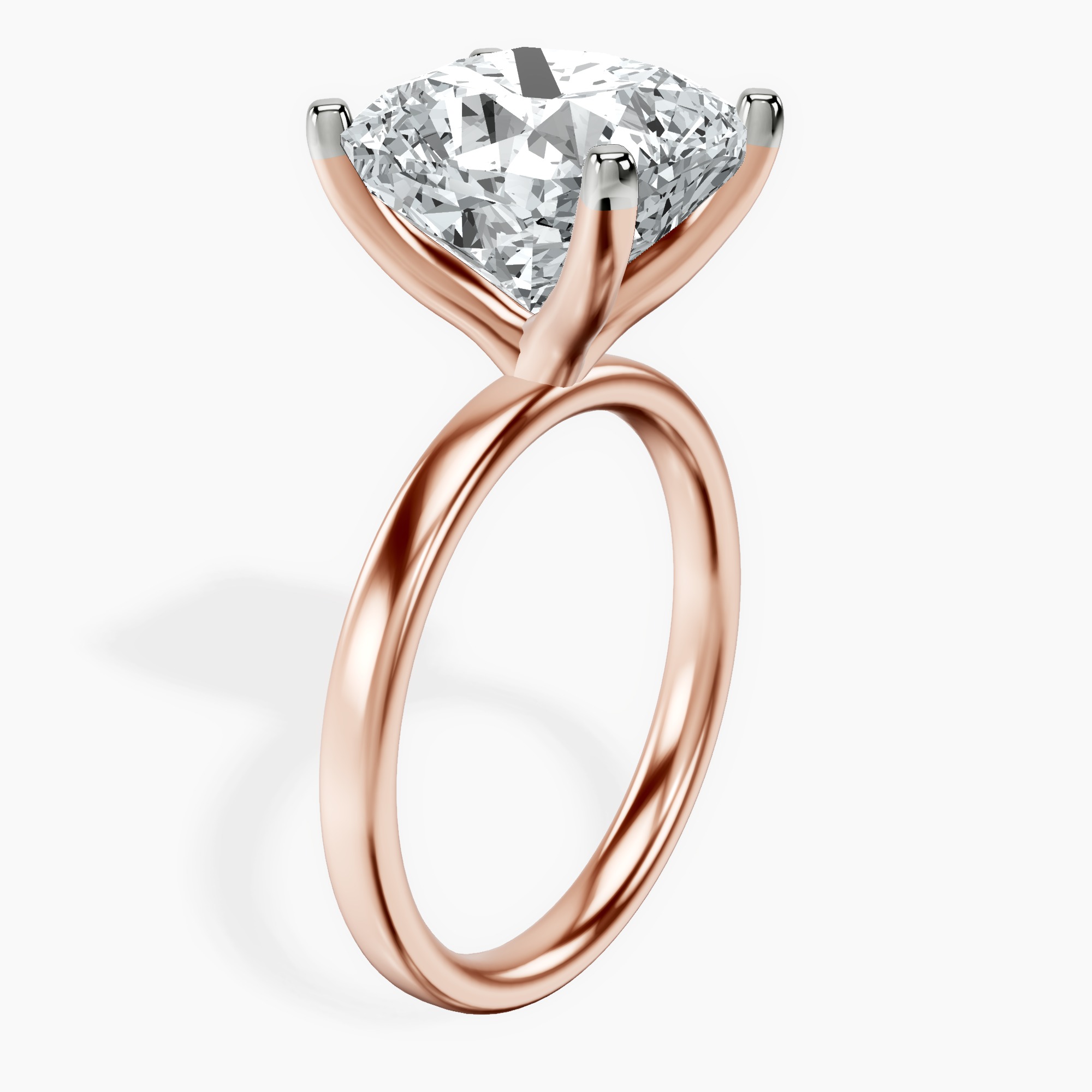 18kt Rose Gold Four Prong Solitaire 2mm Lab Diamond Ring standing product image one