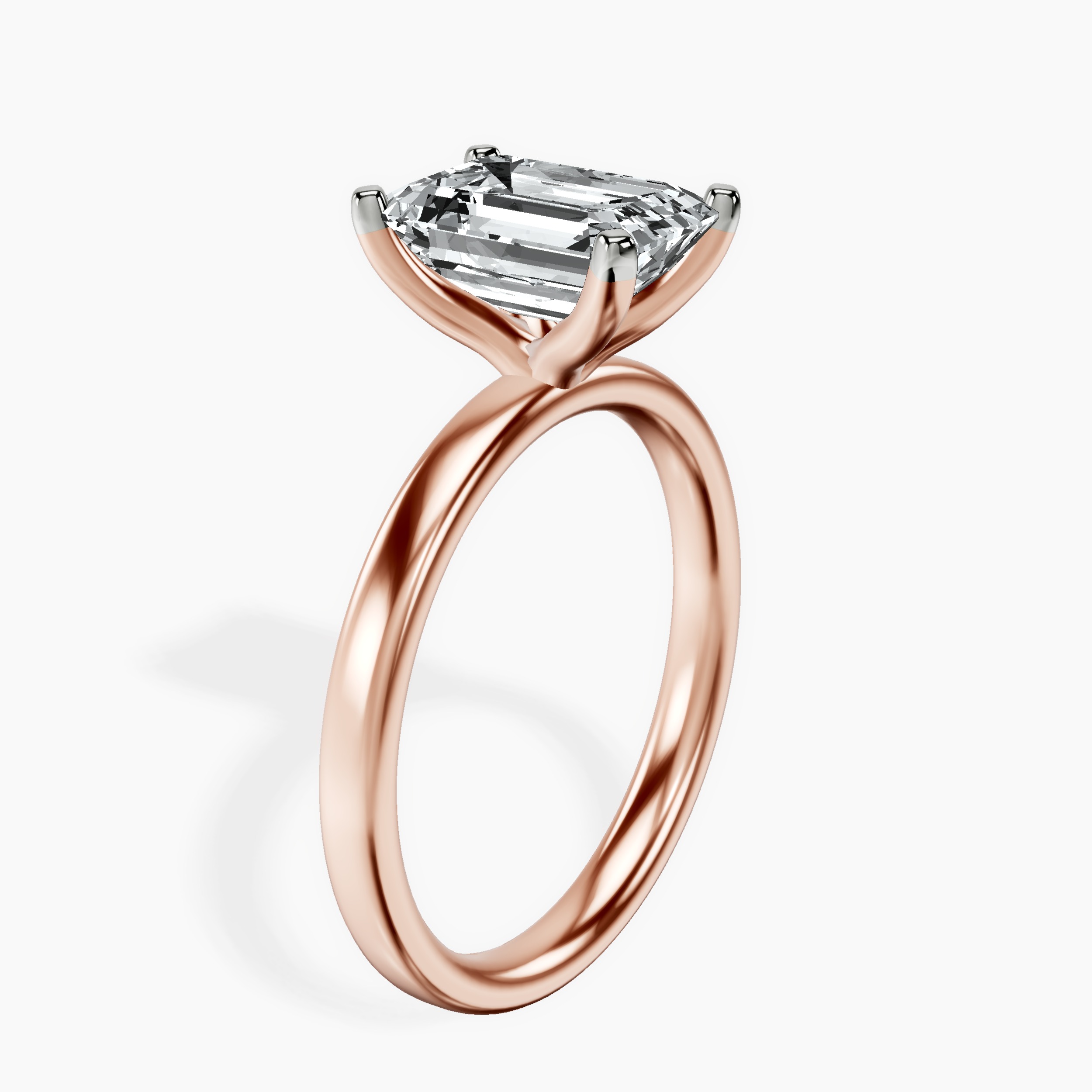 2.91 ct. emerald Four Prong Ring in 14kt rose gold standing product image one