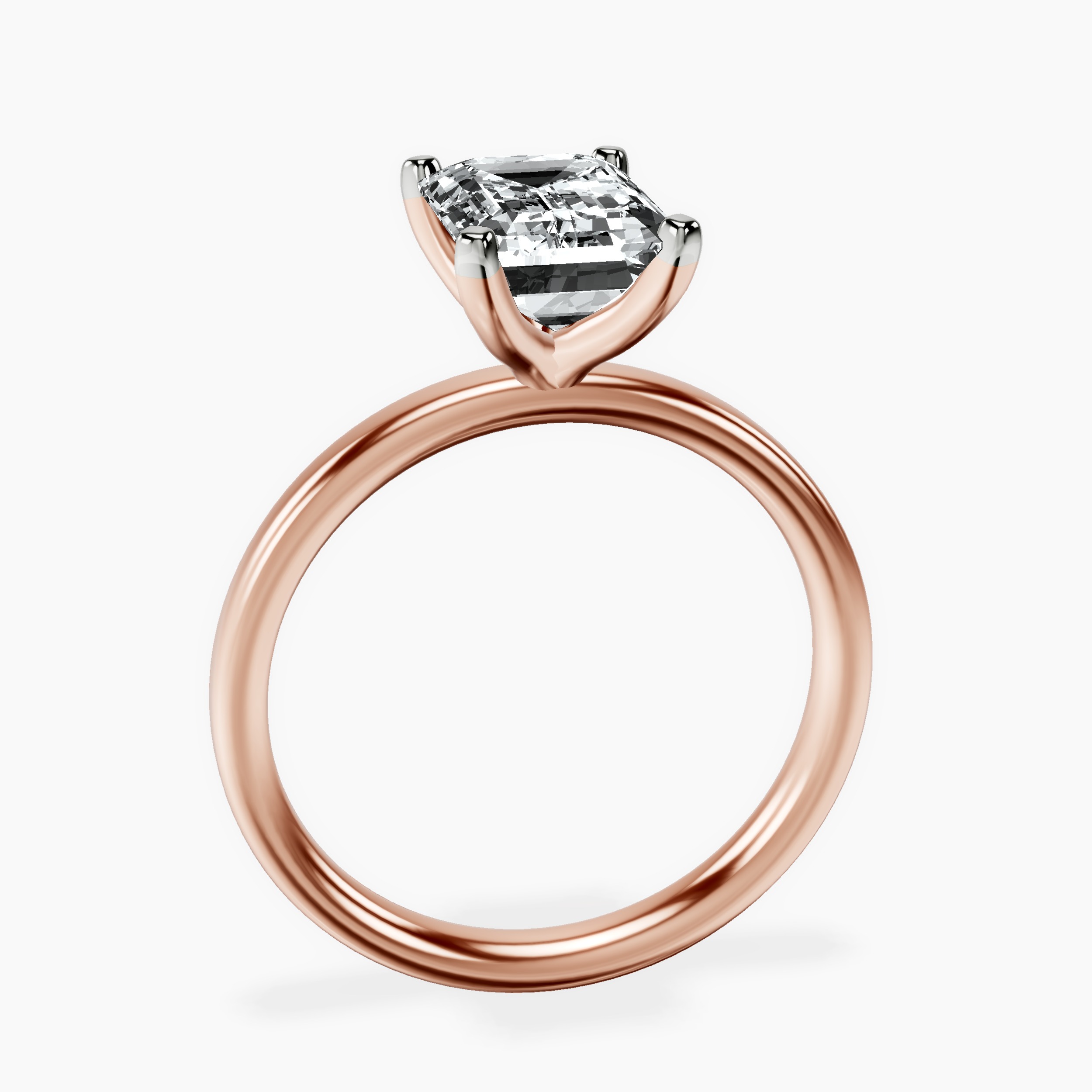 2.91 ct. emerald Four Prong Ring in 14kt rose gold side right image one