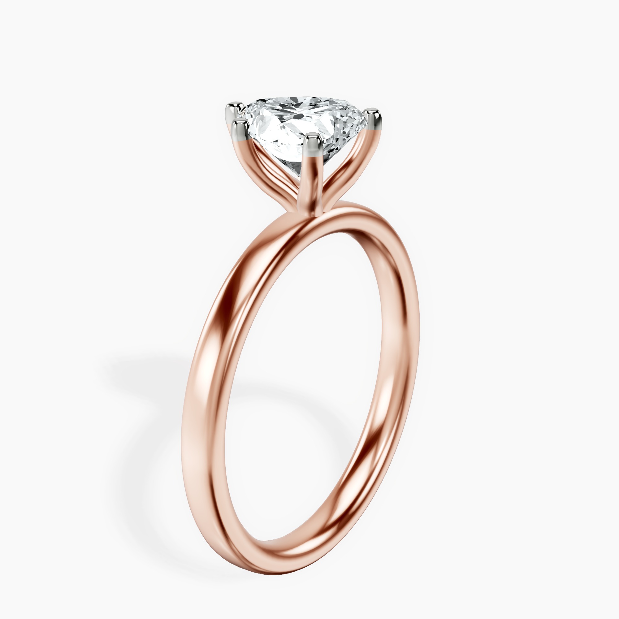 14kt Rose Gold Four Prong Solitaire 2mm Lab Diamond Ring standing product image one