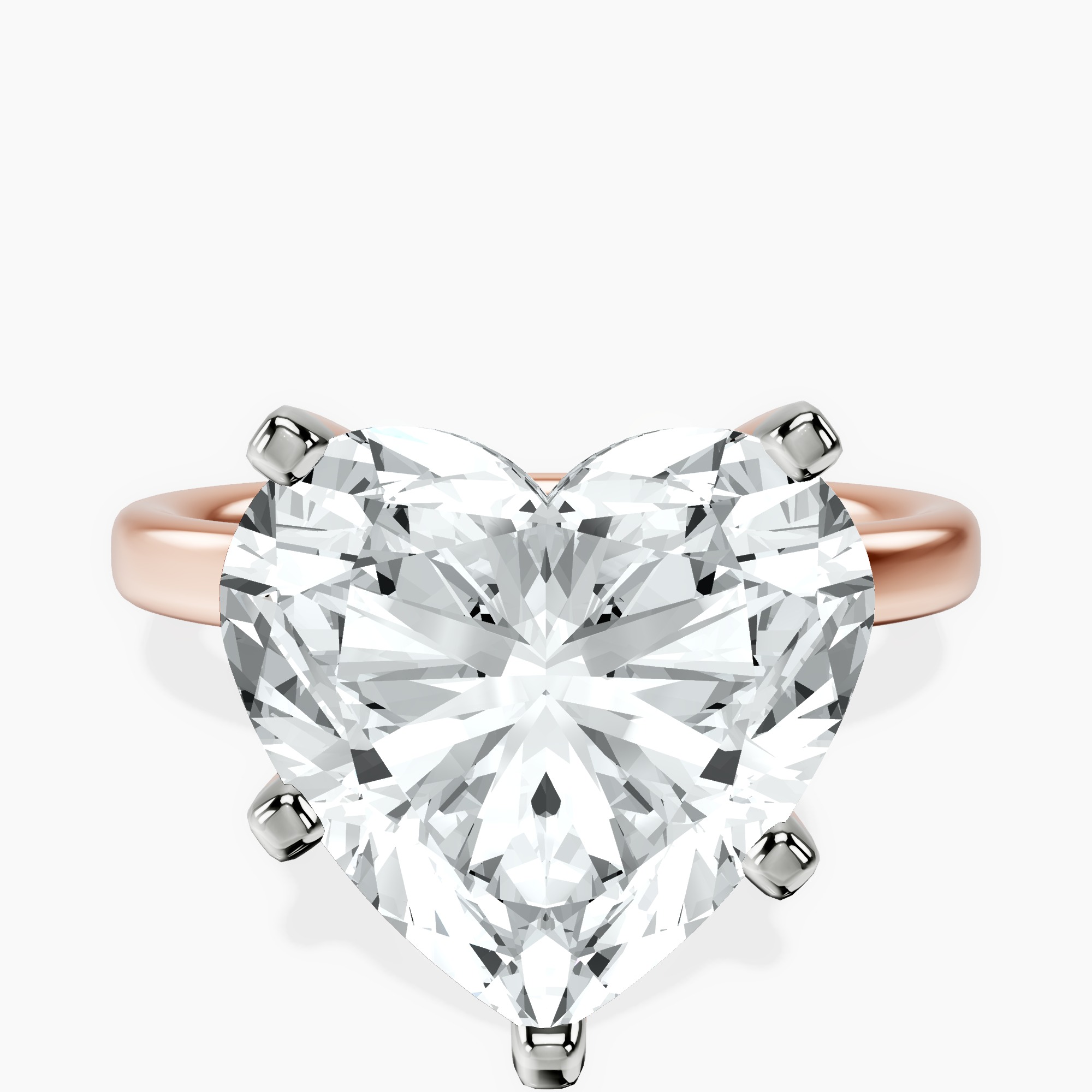 14kt Rose Gold Four Prong Solitaire 2mm Lab Diamond Ring front image