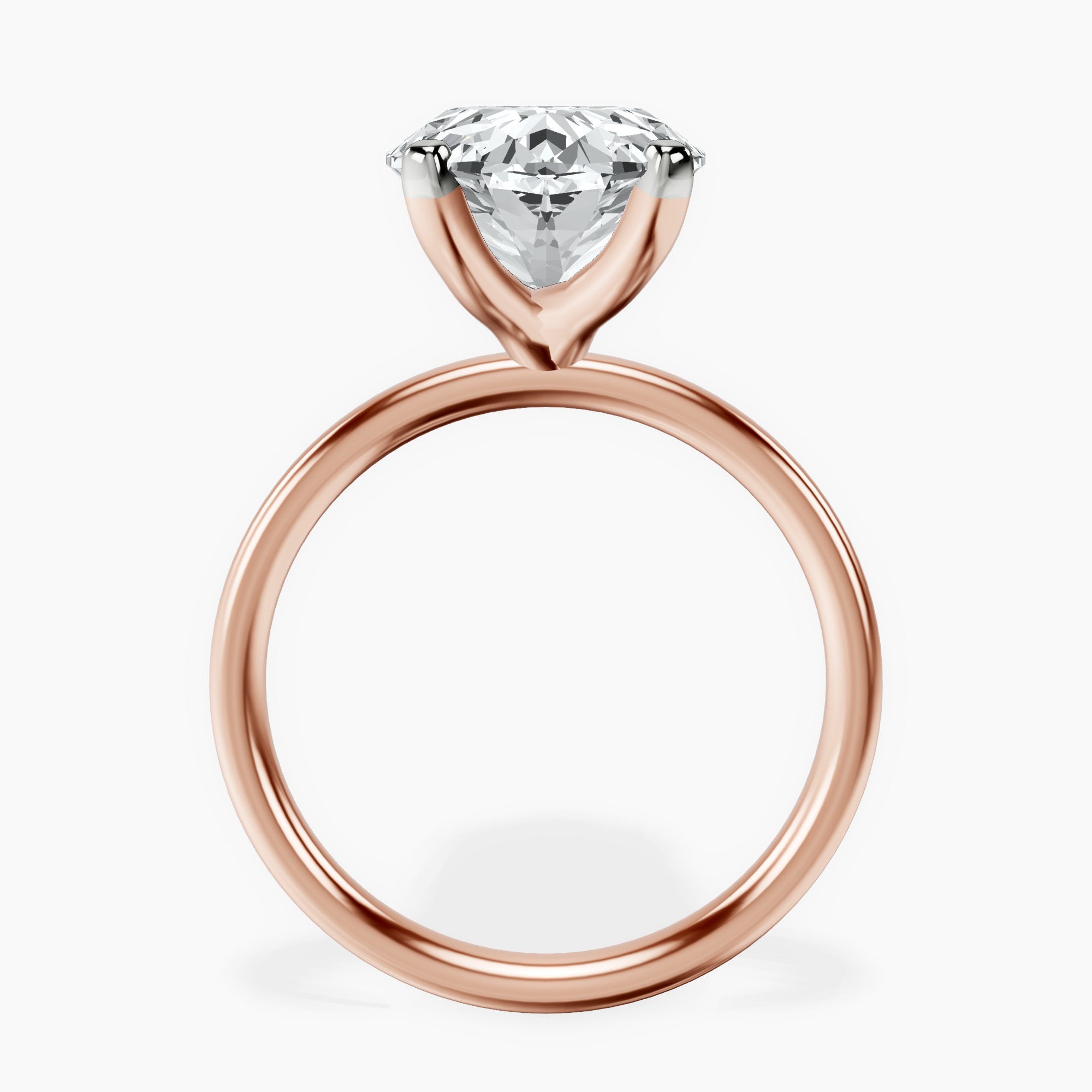 14kt Rose Gold Four Prong Solitaire 2mm Lab Diamond Ring side right image one
