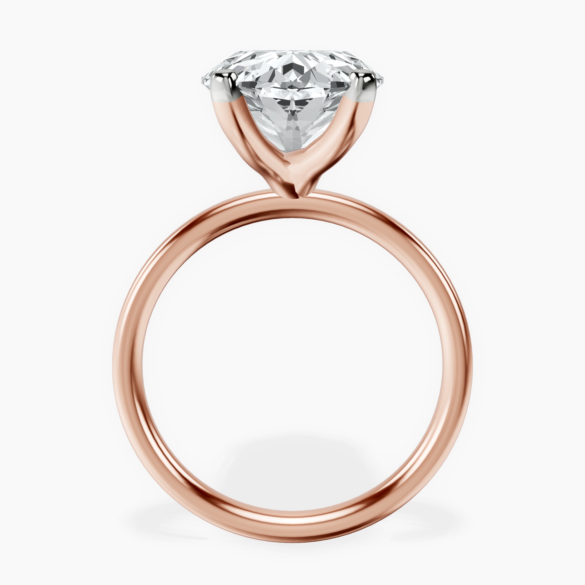 18kt Rose Gold Four Prong Solitaire 2mm Lab Diamond Ring side right image one