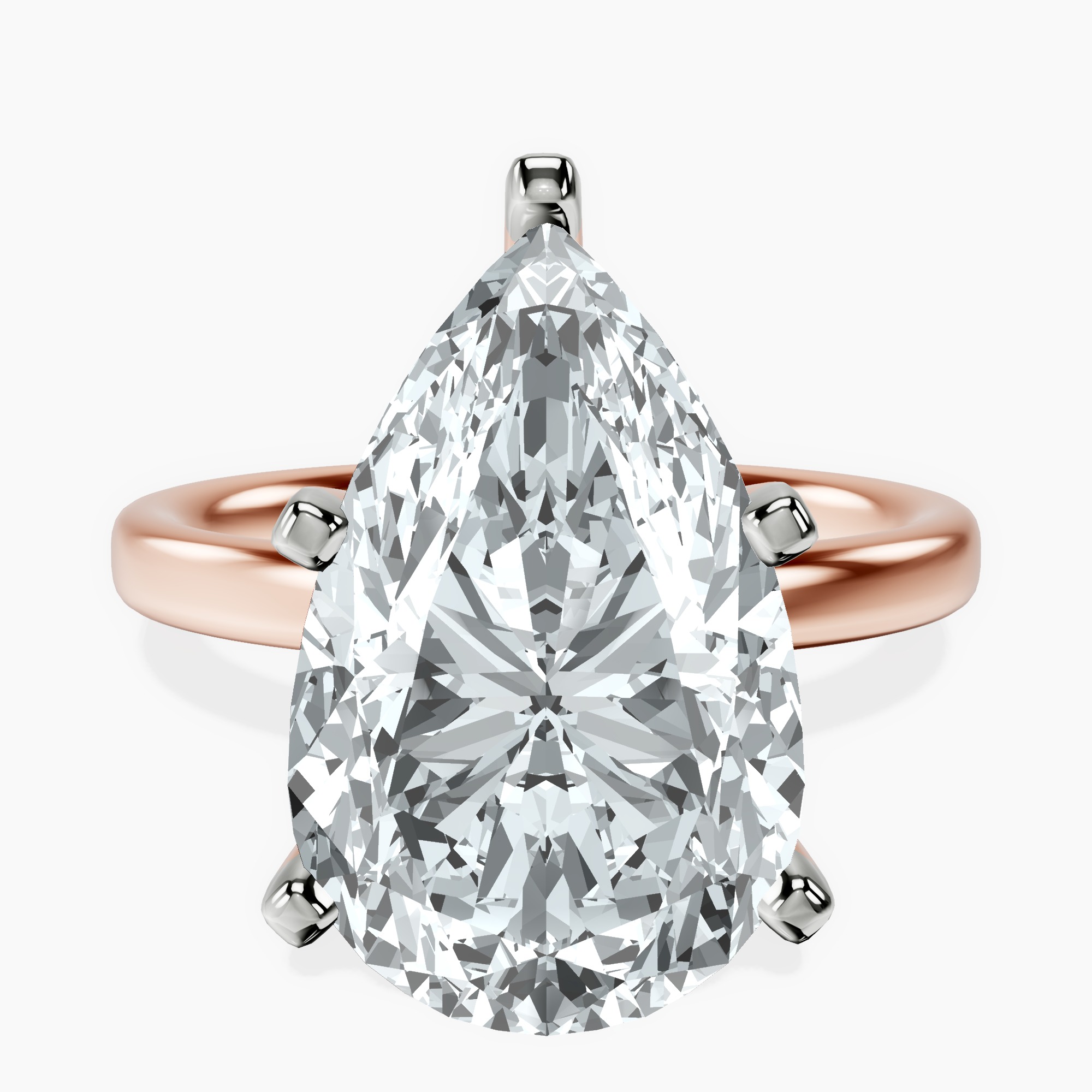 18kt Rose Gold Four Prong Solitaire 2mm Lab Diamond Ring front image