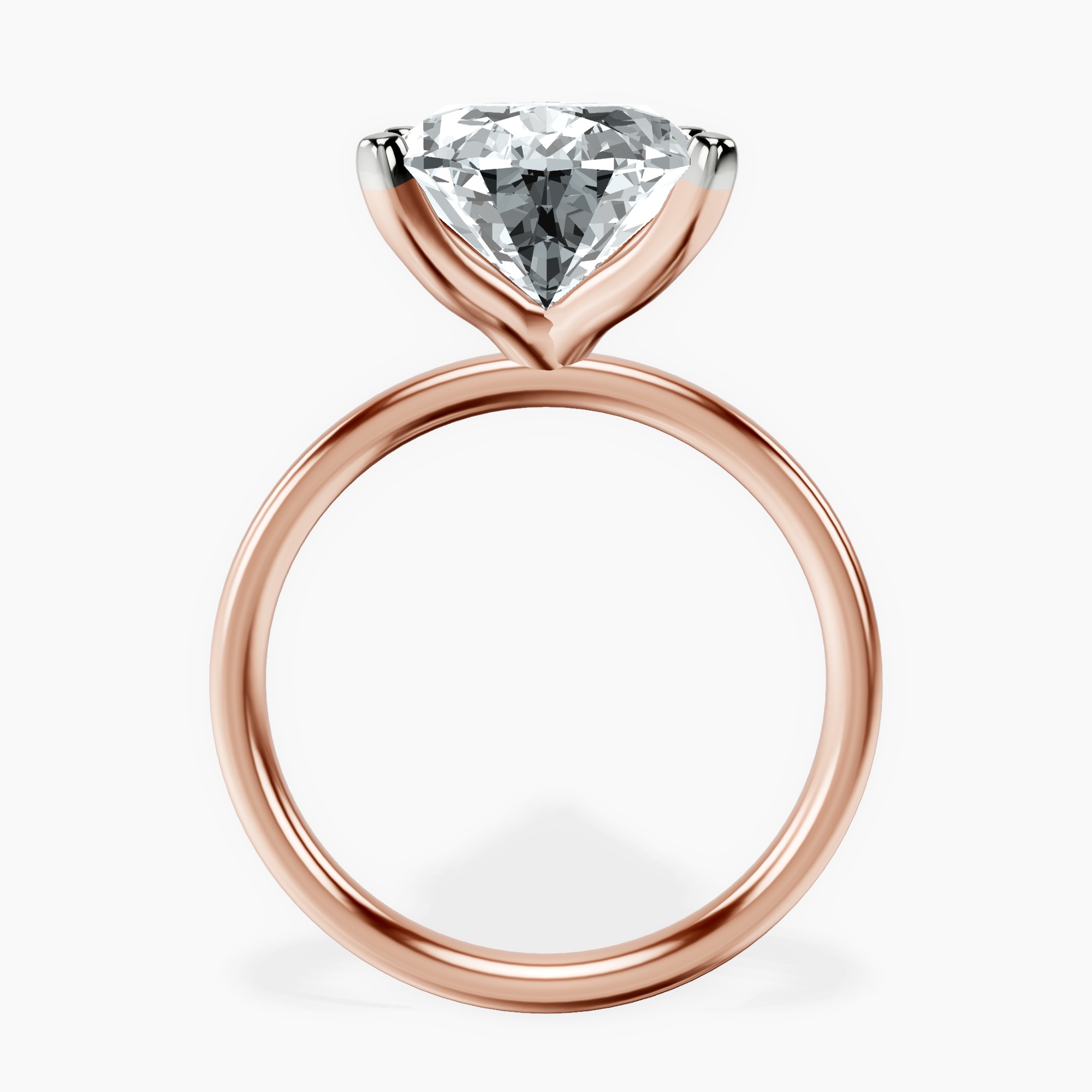 18kt Rose Gold Four Prong Solitaire 2mm Lab Diamond Ring side right image one