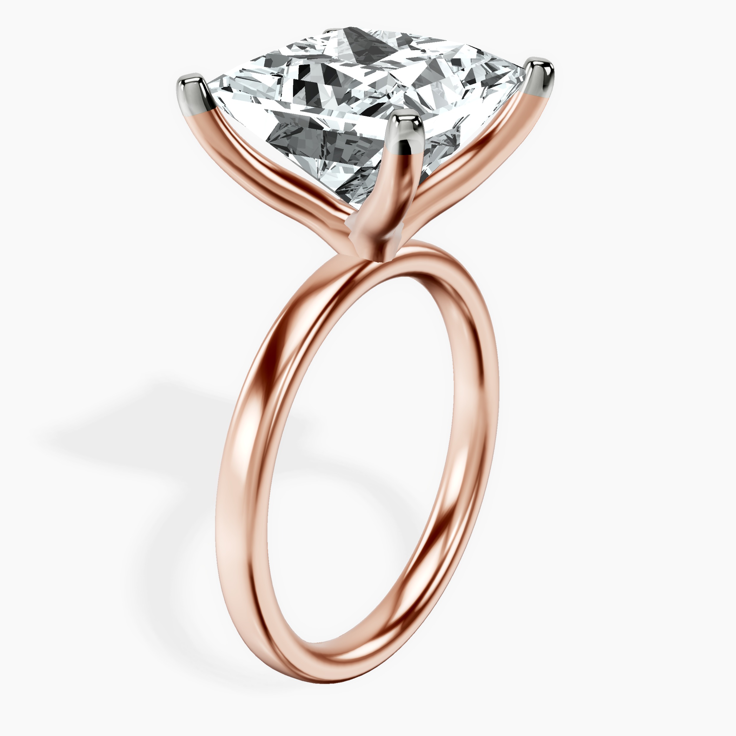 14kt Rose Gold Four Prong Solitaire 2mm Lab Diamond Ring standing product image one