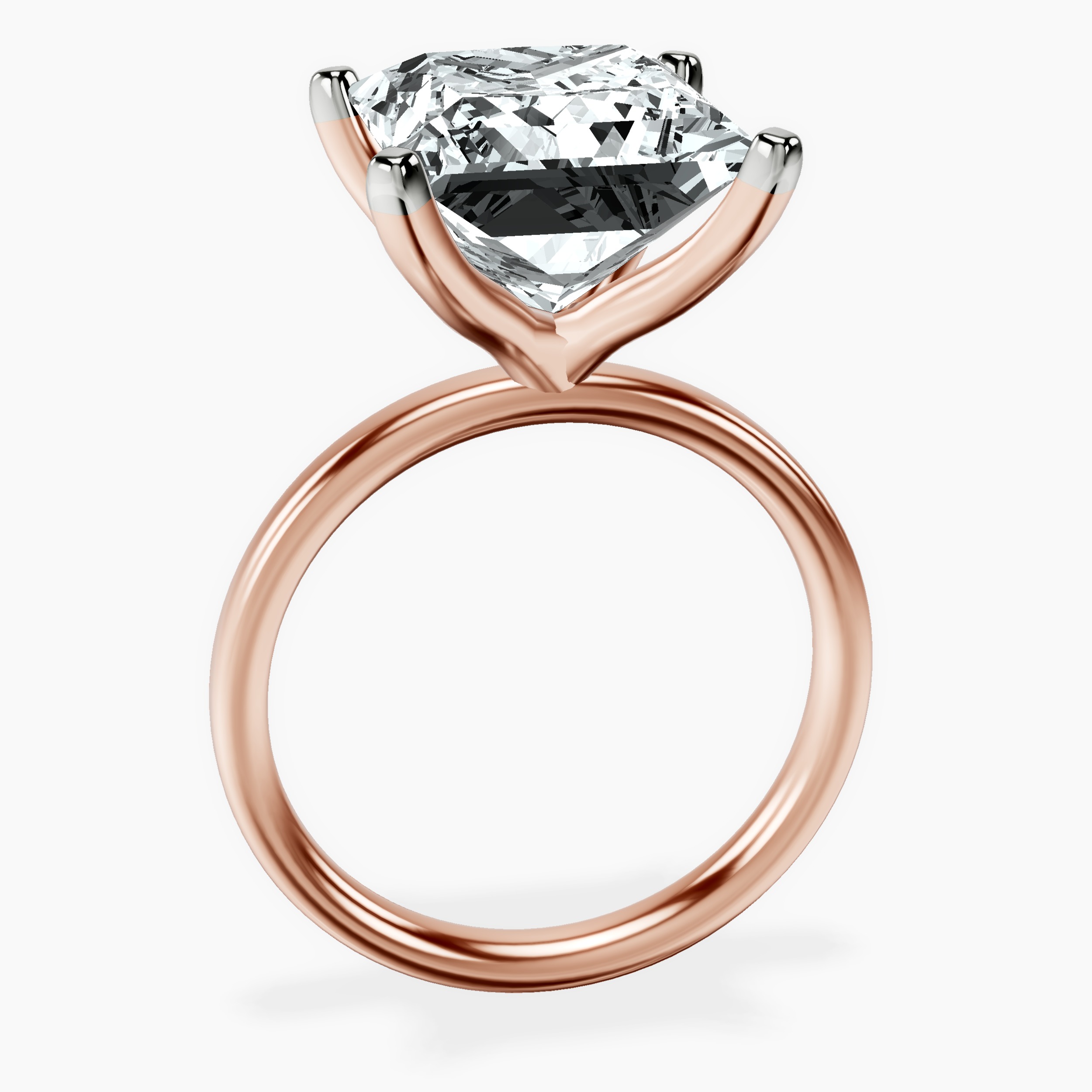 14kt Rose Gold Four Prong Solitaire 2mm Lab Diamond Ring side right image one