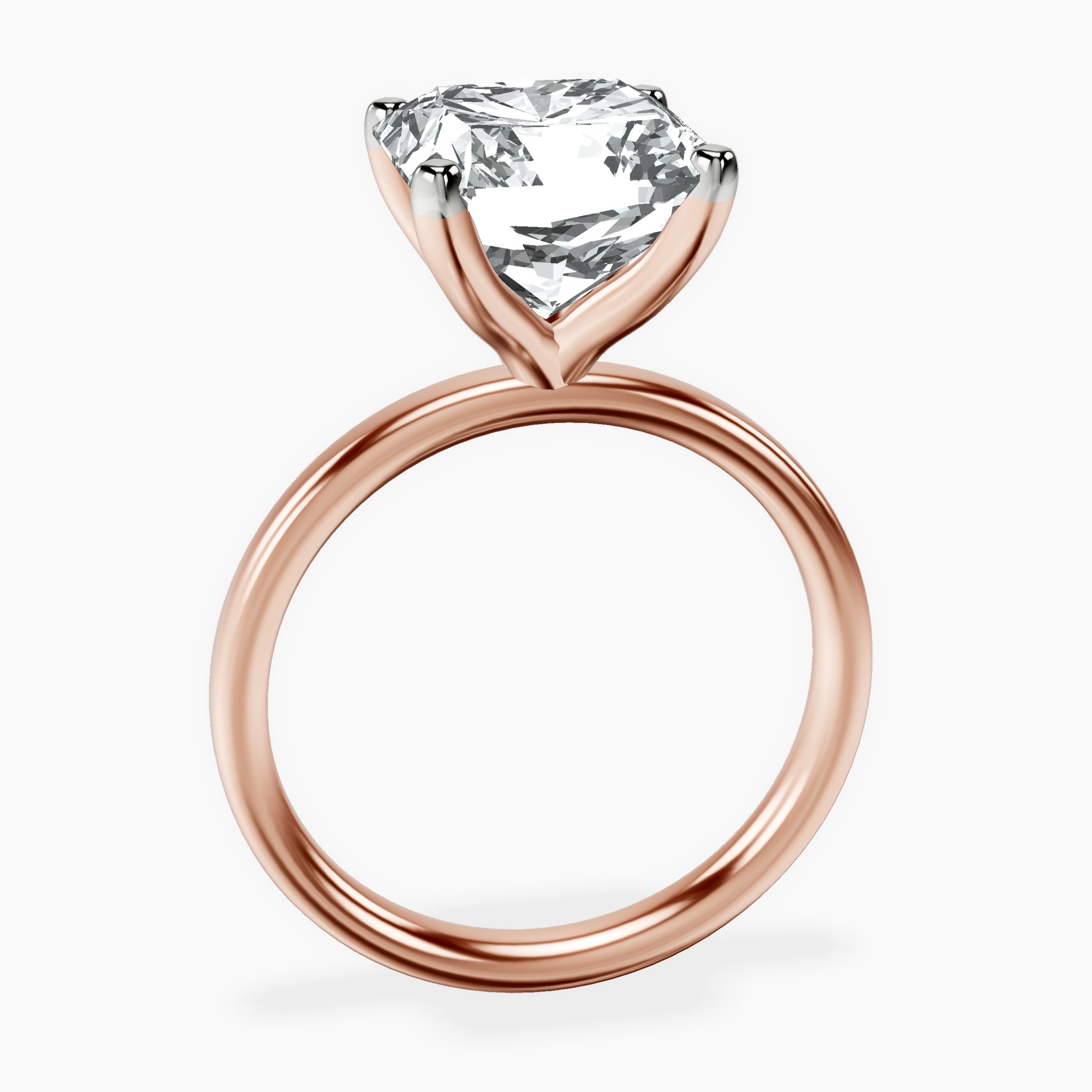14kt Rose Gold Four Prong Solitaire 2mm Lab Diamond Ring side right image one