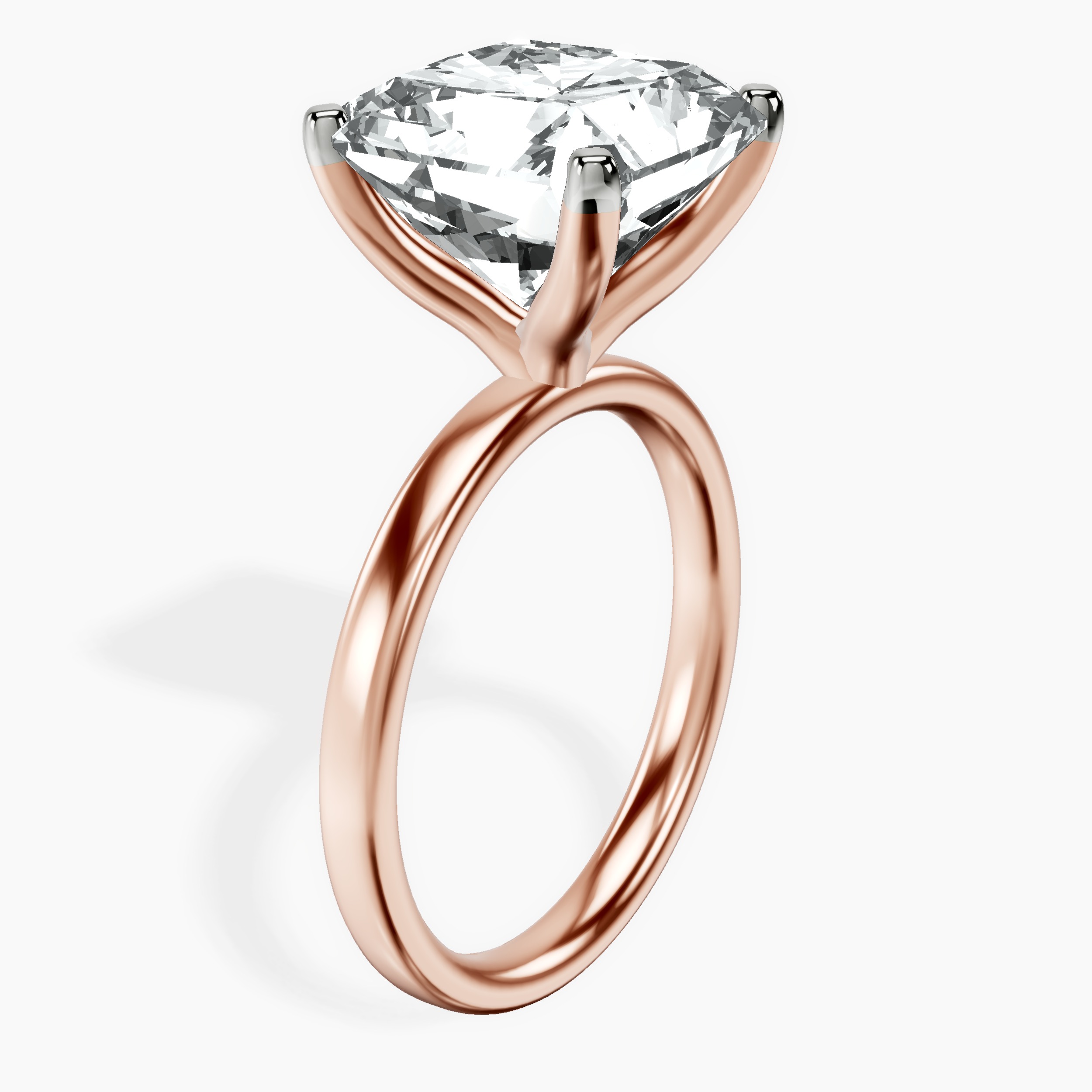 18kt Rose Gold Four Prong Solitaire 2mm Lab Diamond Ring standing product image one