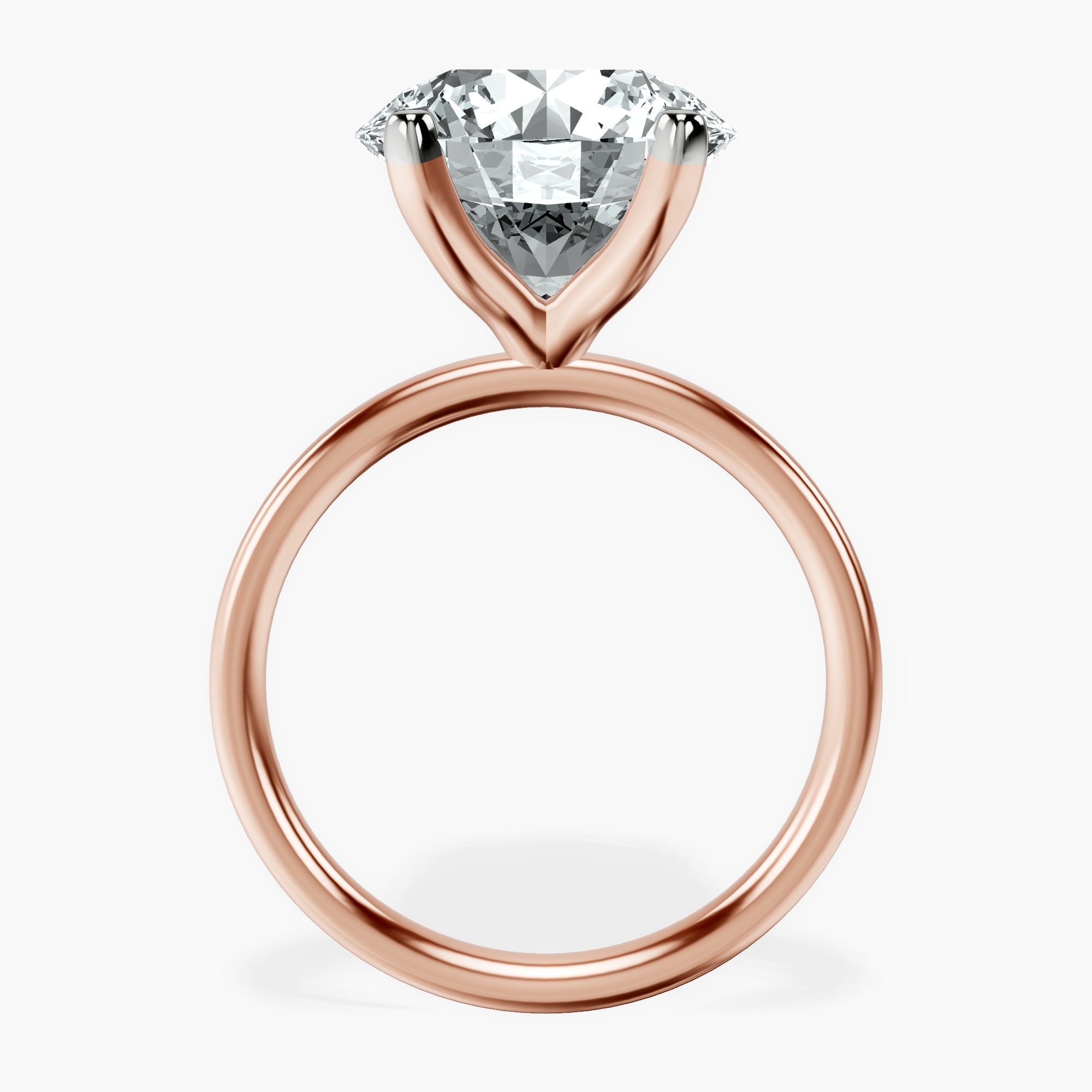 10kt Rose Gold Four Prong Solitaire 2mm Lab Diamond Ring side right image one