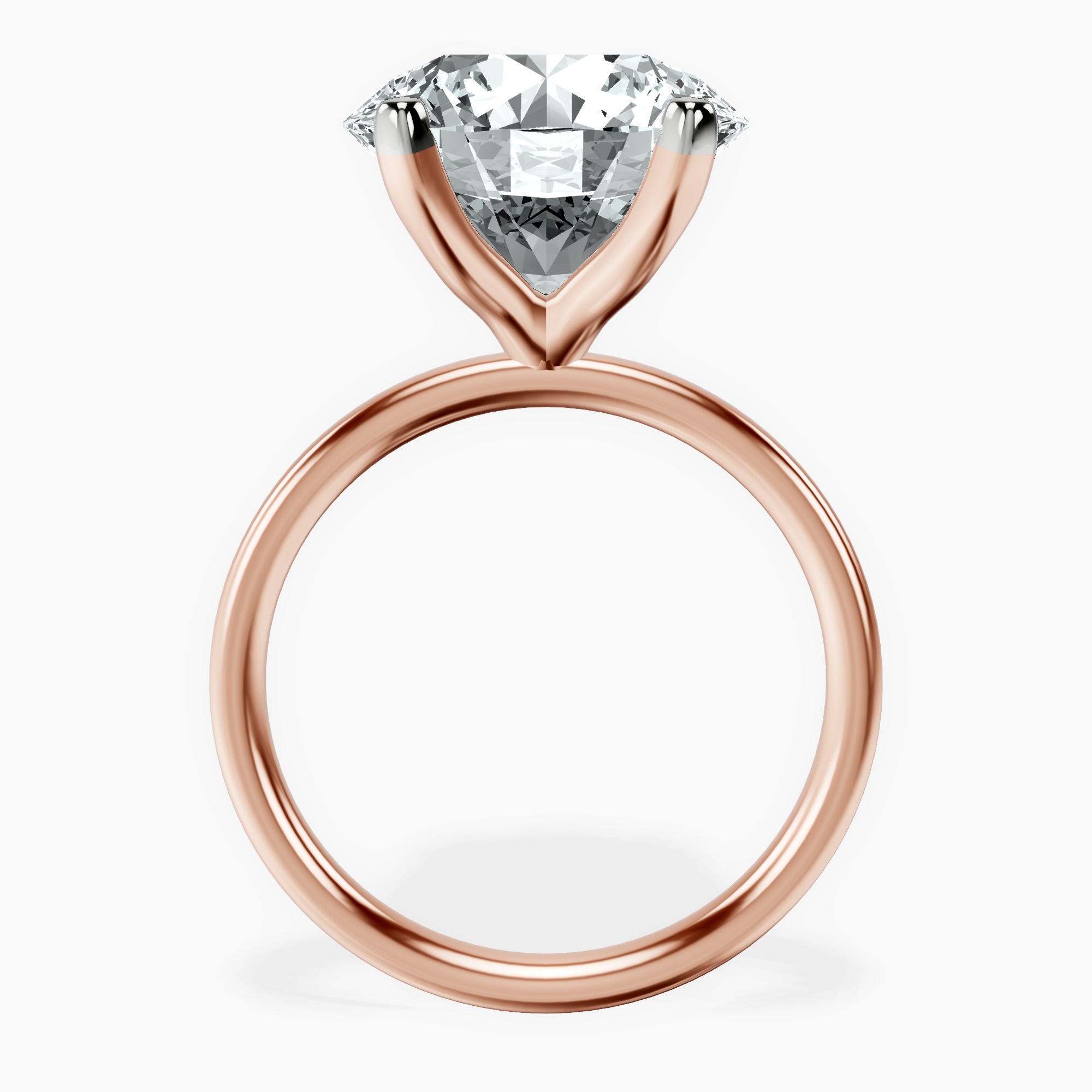 10kt Rose Gold Four Prong Solitaire 2mm Lab Diamond Ring side right image one