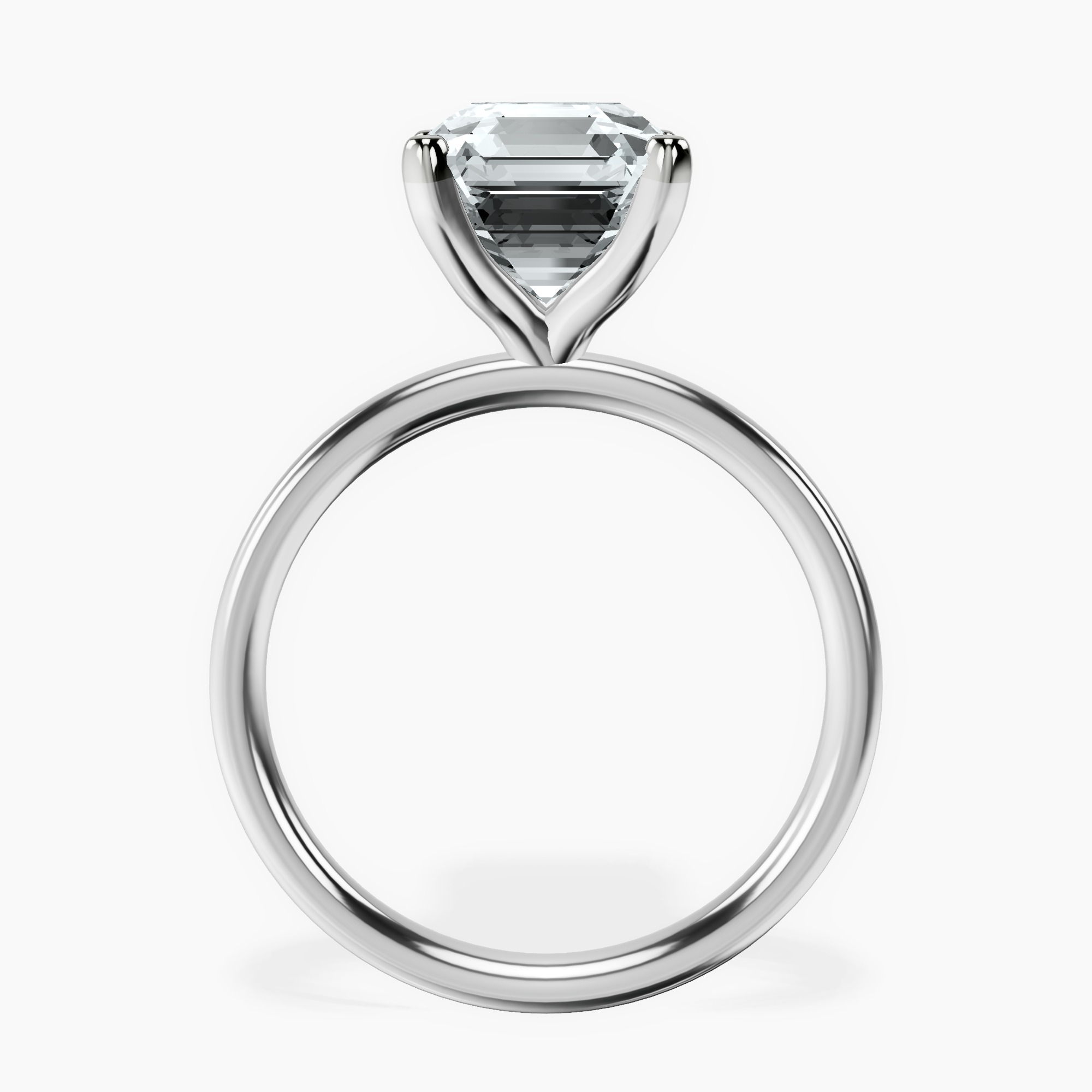Platinum Four Prong Solitaire 2mm Lab Diamond Ring side right image one
