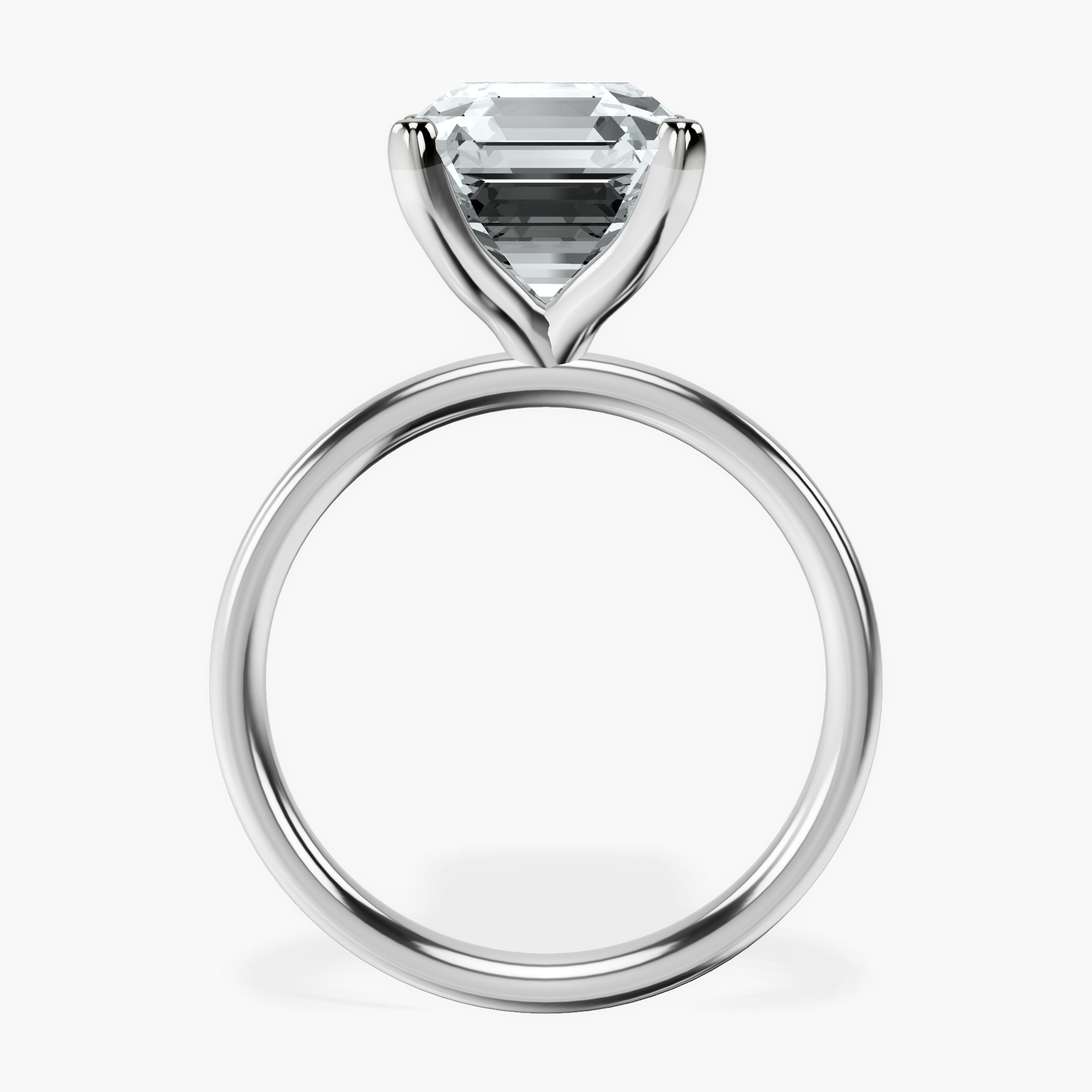 10kt White Gold Four Prong Solitaire 2mm Lab Diamond Ring side right image one