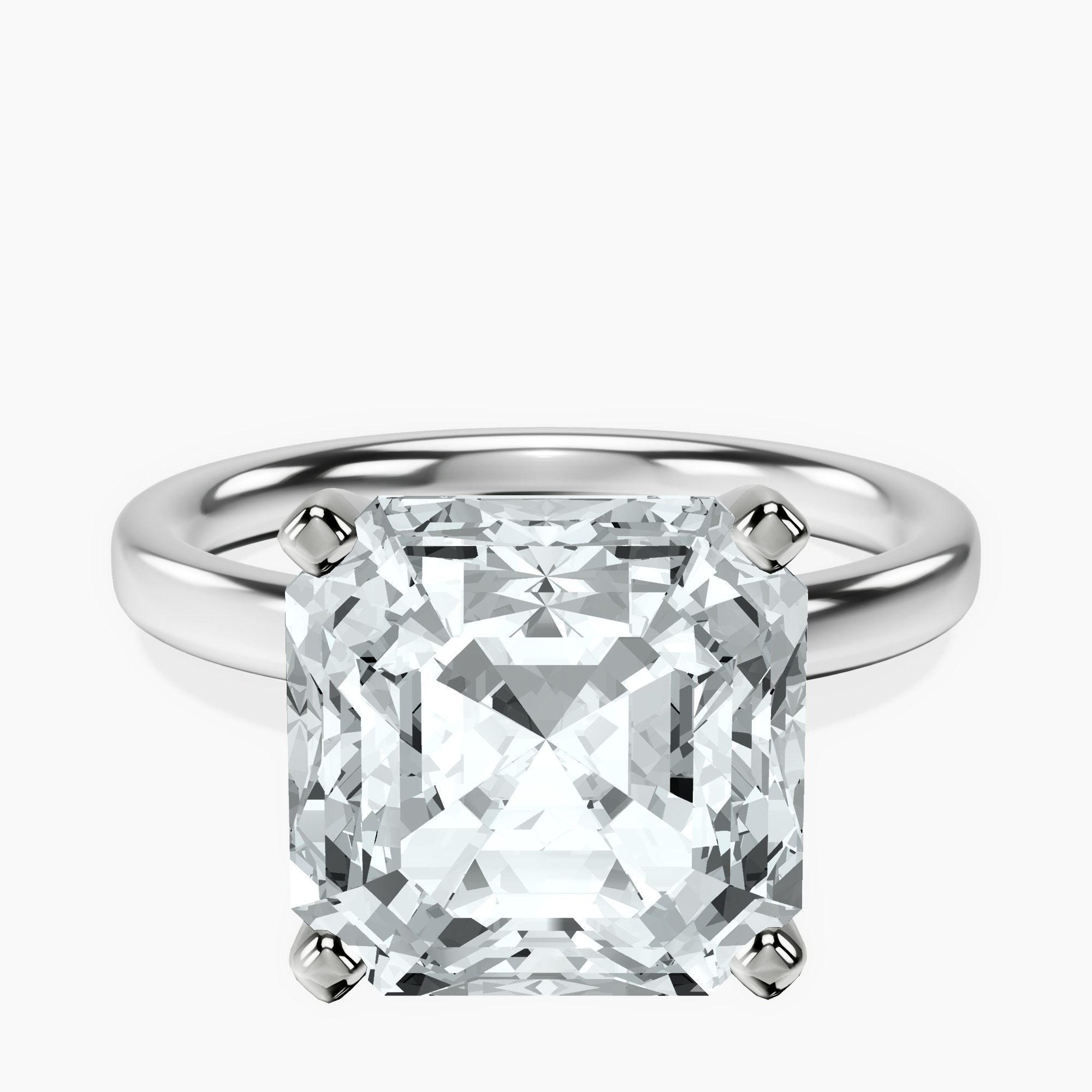 Platinum Four Prong Solitaire 2mm Lab Diamond Ring front image