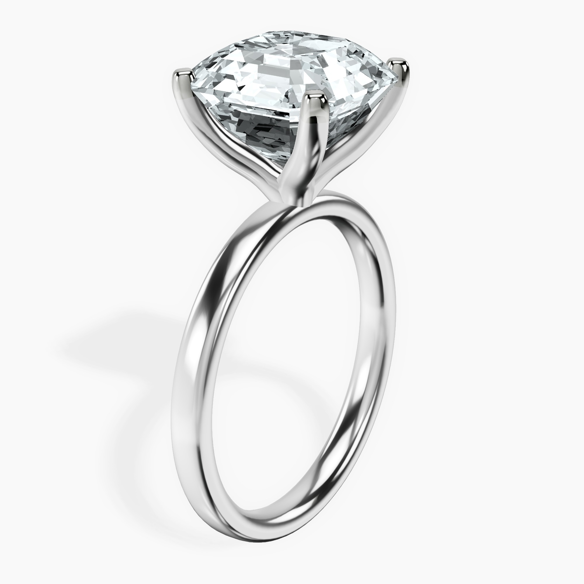 Platinum Four Prong Solitaire 2mm Lab Diamond Ring standing product image one
