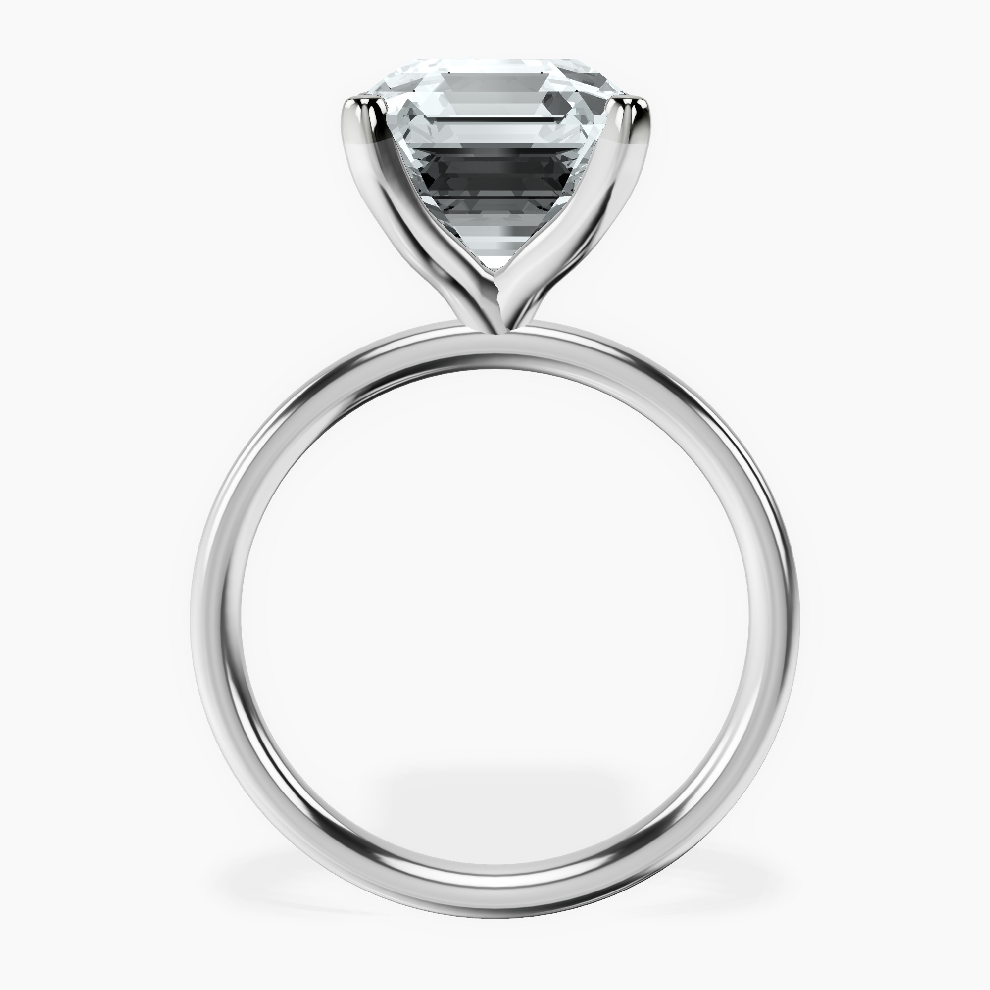 Platinum Four Prong Solitaire 2mm Lab Diamond Ring side right image one