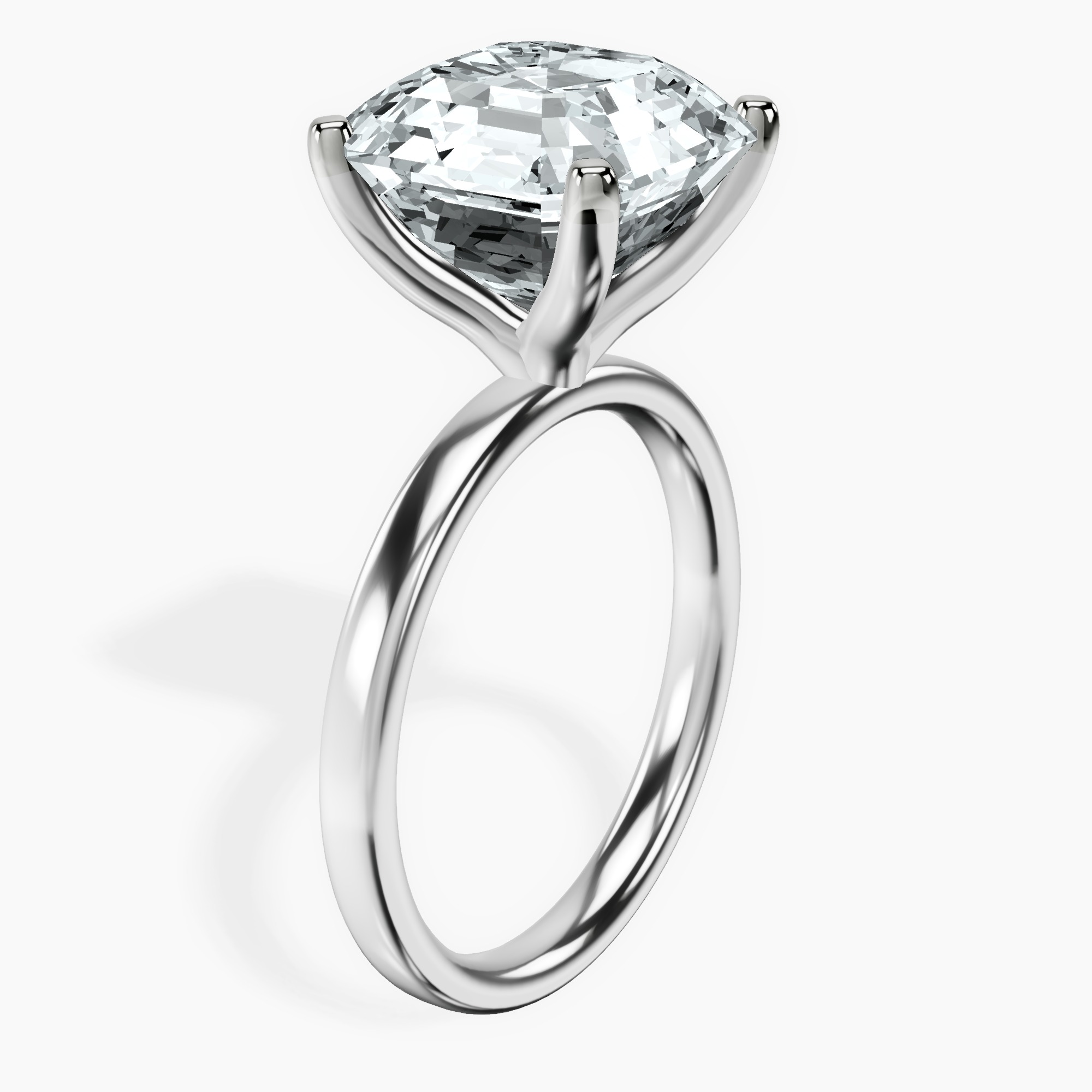 Platinum Four Prong Solitaire 2mm Lab Diamond Ring standing product image one