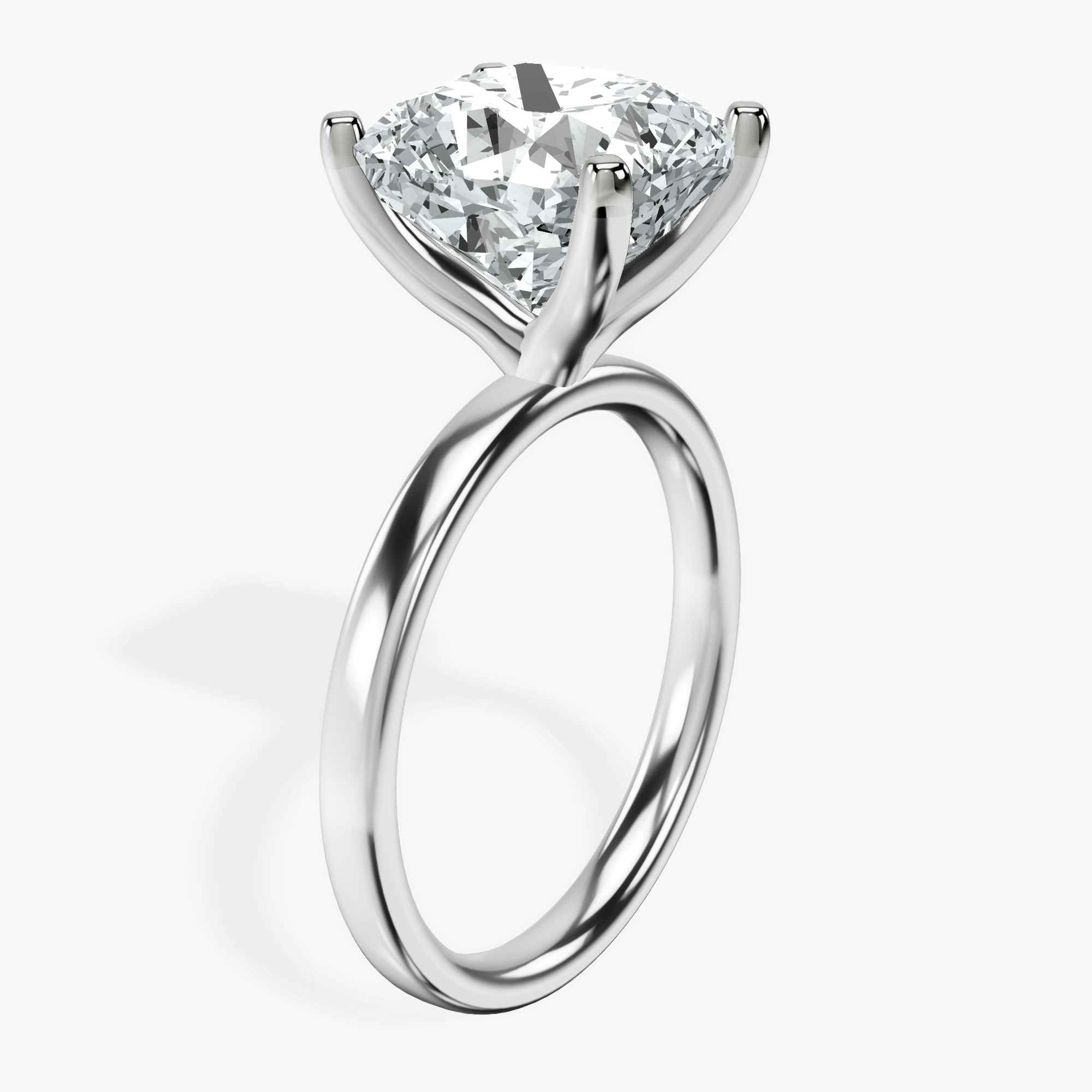 Platinum Four Prong Solitaire 2mm Lab Diamond Ring standing product image one