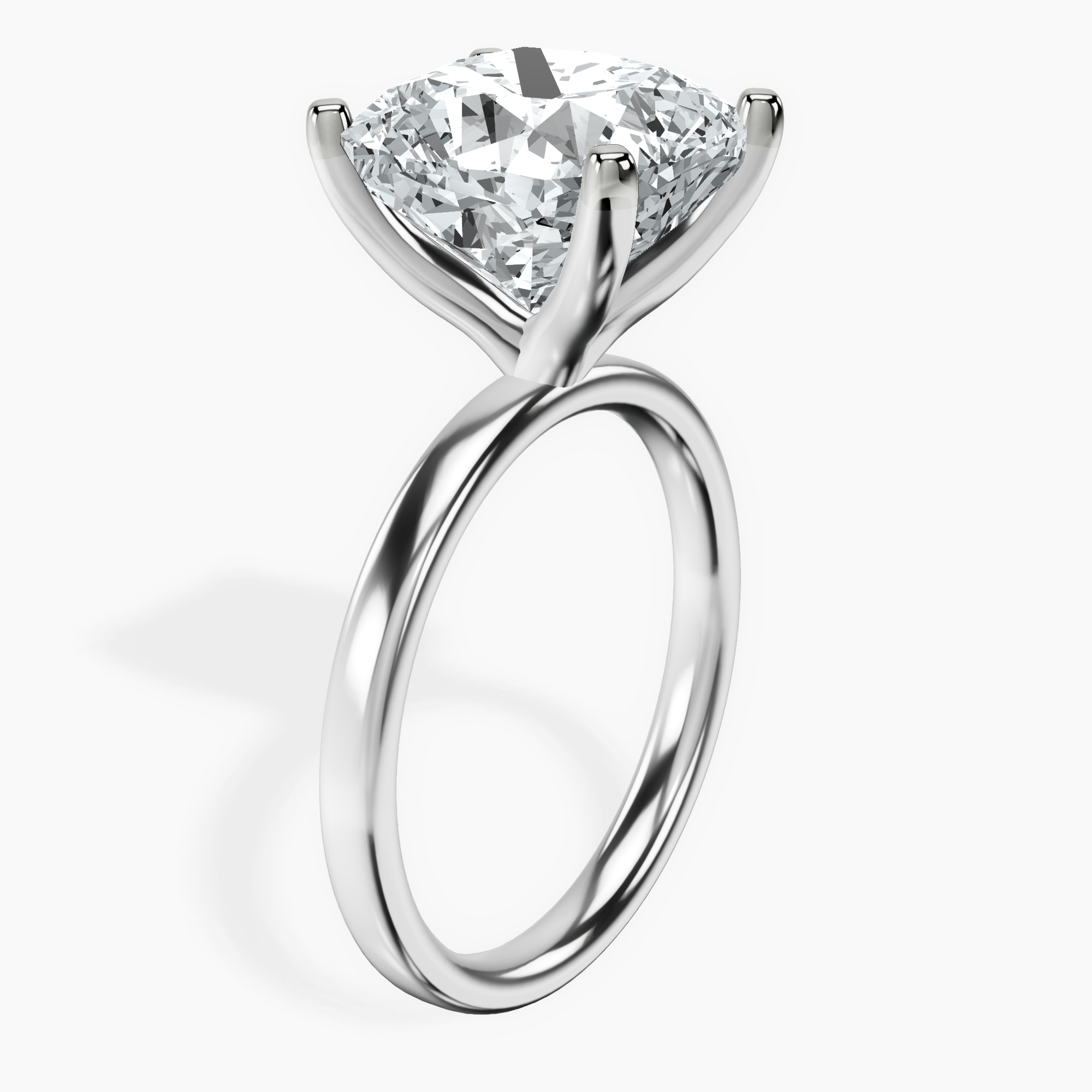 Platinum Four Prong Solitaire 2mm Lab Diamond Ring standing product image one